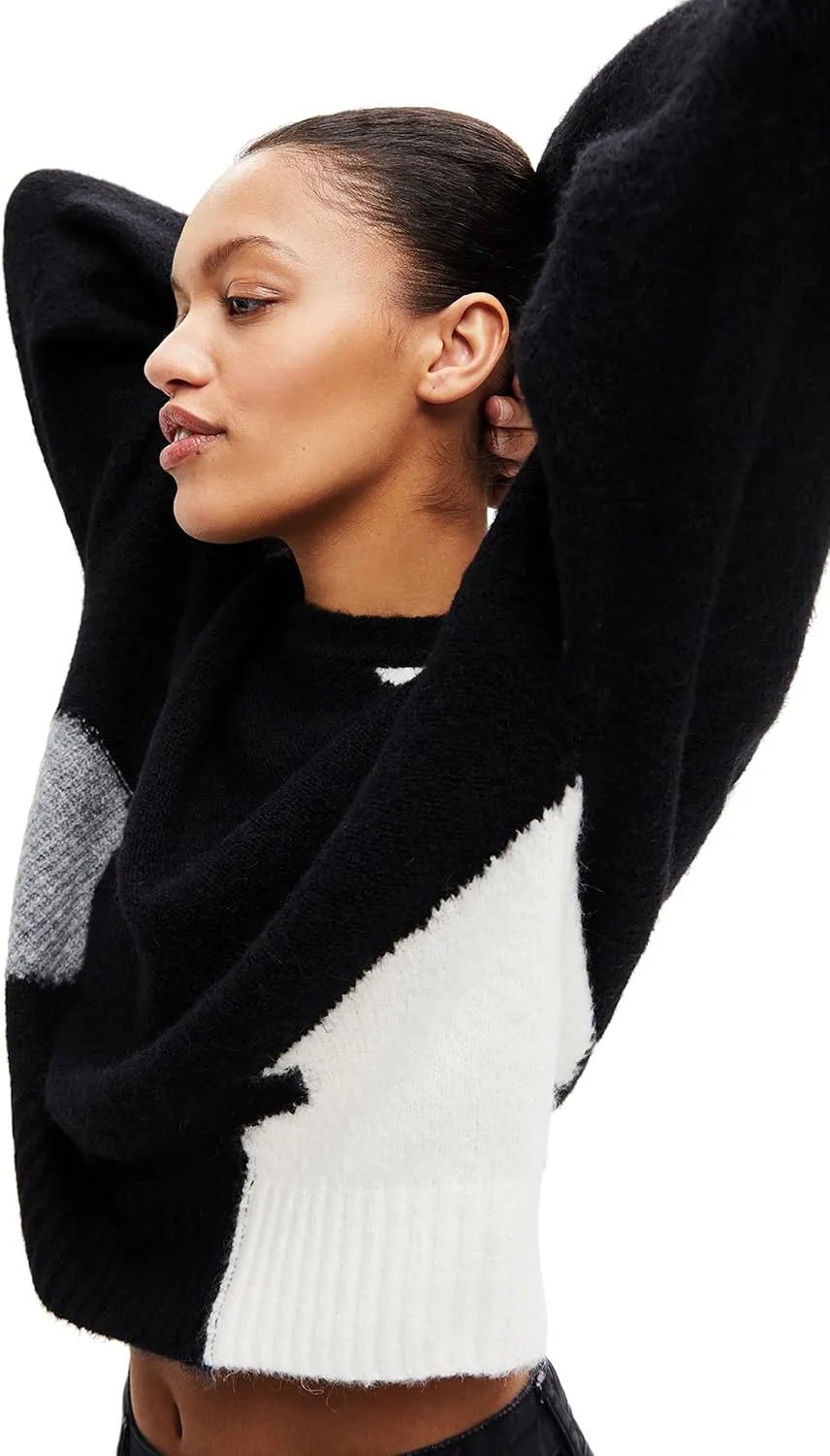 Desigual Damen Pullover - Strickpullover mit geometrischem Design 22WWJF142000 GR. M