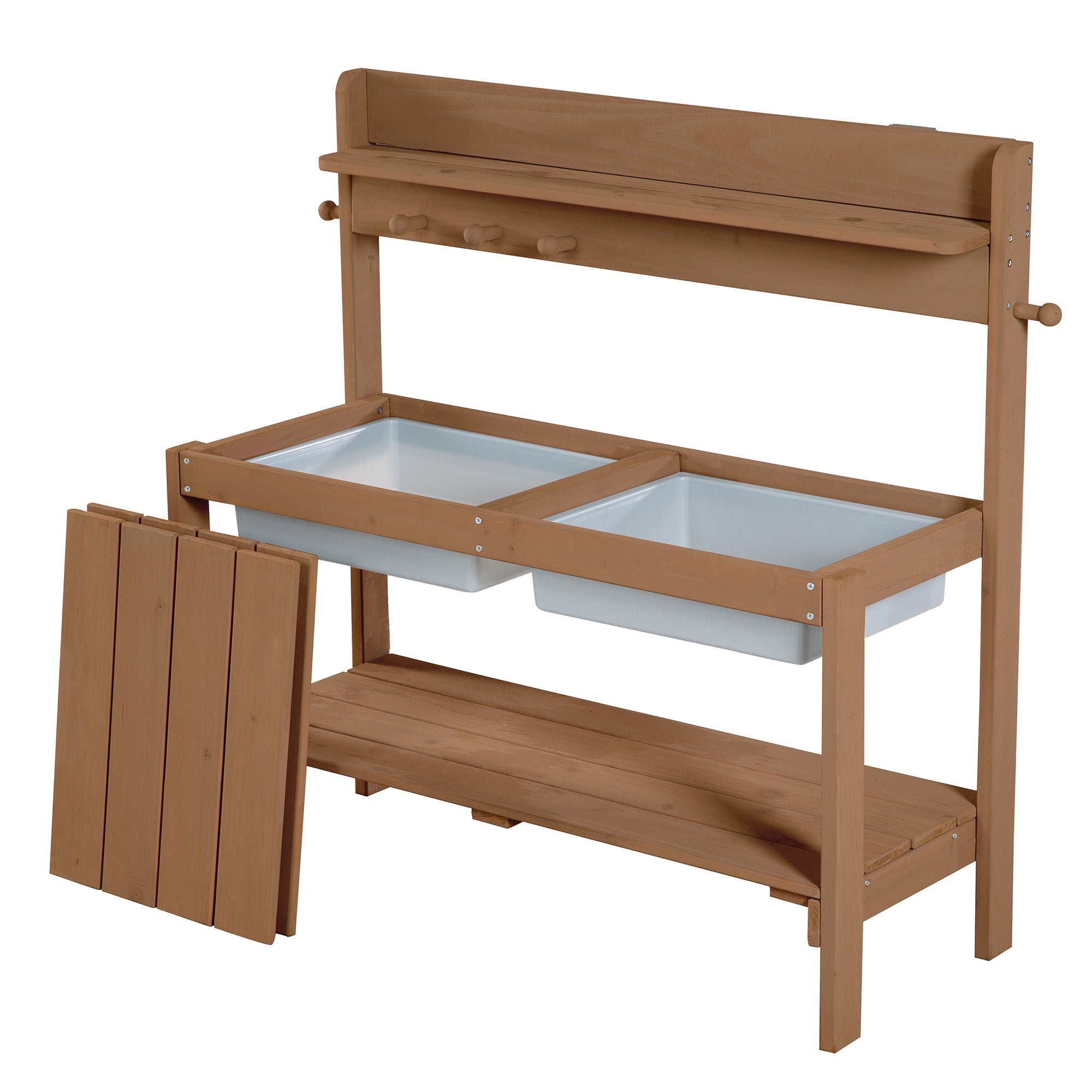 Roba 456006TE Kinderküche Outdoor+ mit Spielwanne, teak teakholz farben – Outdoor + - Produktbild 7