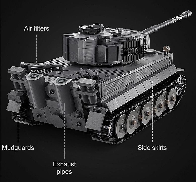 Produktfoto - Jamara e.K. - CaDA Panzer Tiger 1:35 grau 2,4GHz Bricks - Modell JAMARA 402894