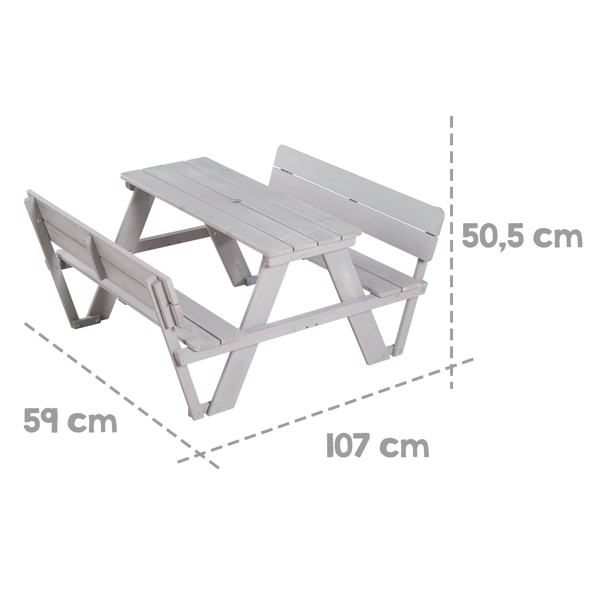 Roba 456007GAZU Kindersitzgruppe + Lehne/Schirm Set grau – Outdoor + - Produktbild 6
