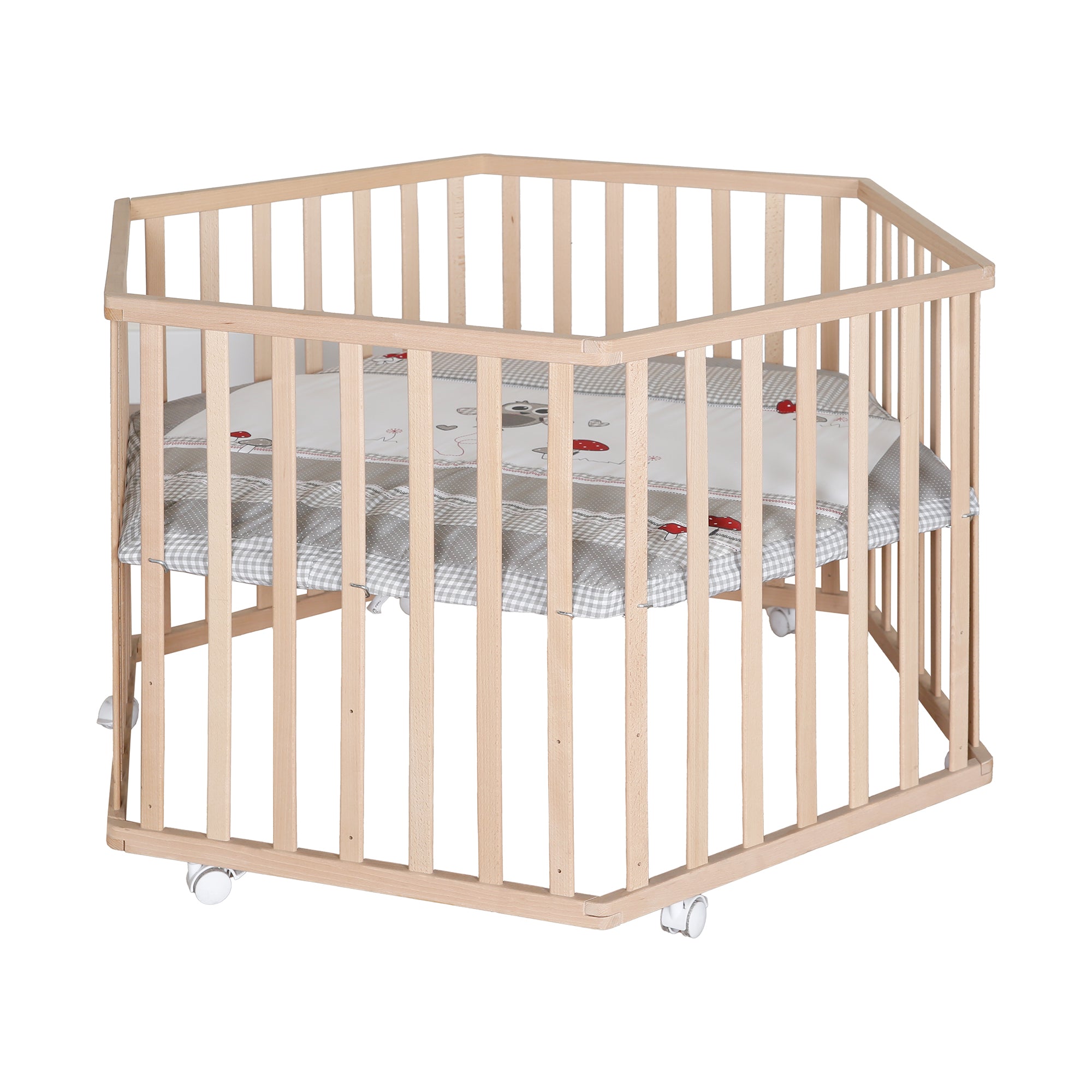 Roba 0232NAS148A Laufgitter 6-eckig Adam & Eule natur lackiert - Produktbild 6