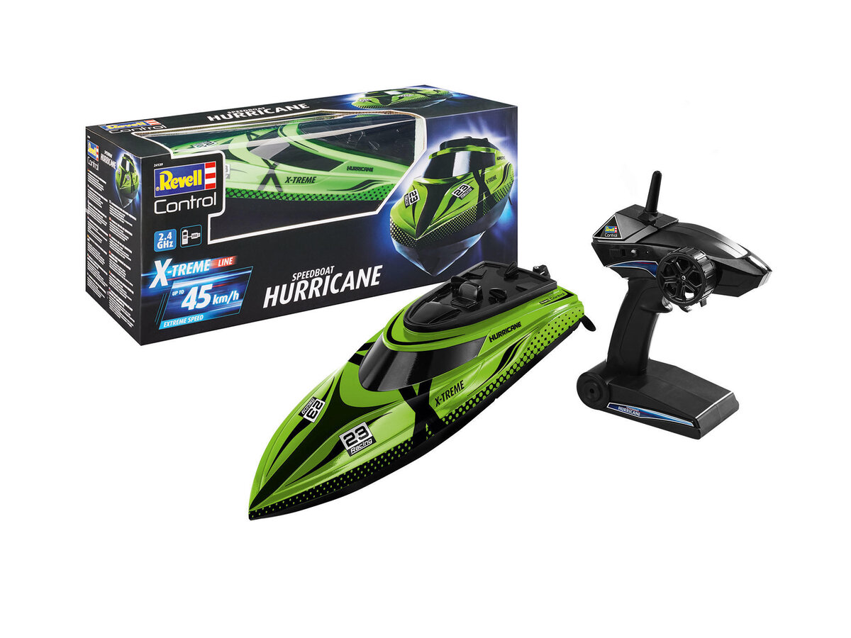 Revell_24139_RC_X-TREME_Speedboat_\"Hurricane\"_Revell_Control_Ferngesteuertes_Boot Revell_24139_RC_X-TREME_Speedboat_\"Hurricane\"_Revell_Control_Ferngesteuertes_Boot, Wasser, Freizeitaktivitäten, Sport, Wassersport, Spielzeug