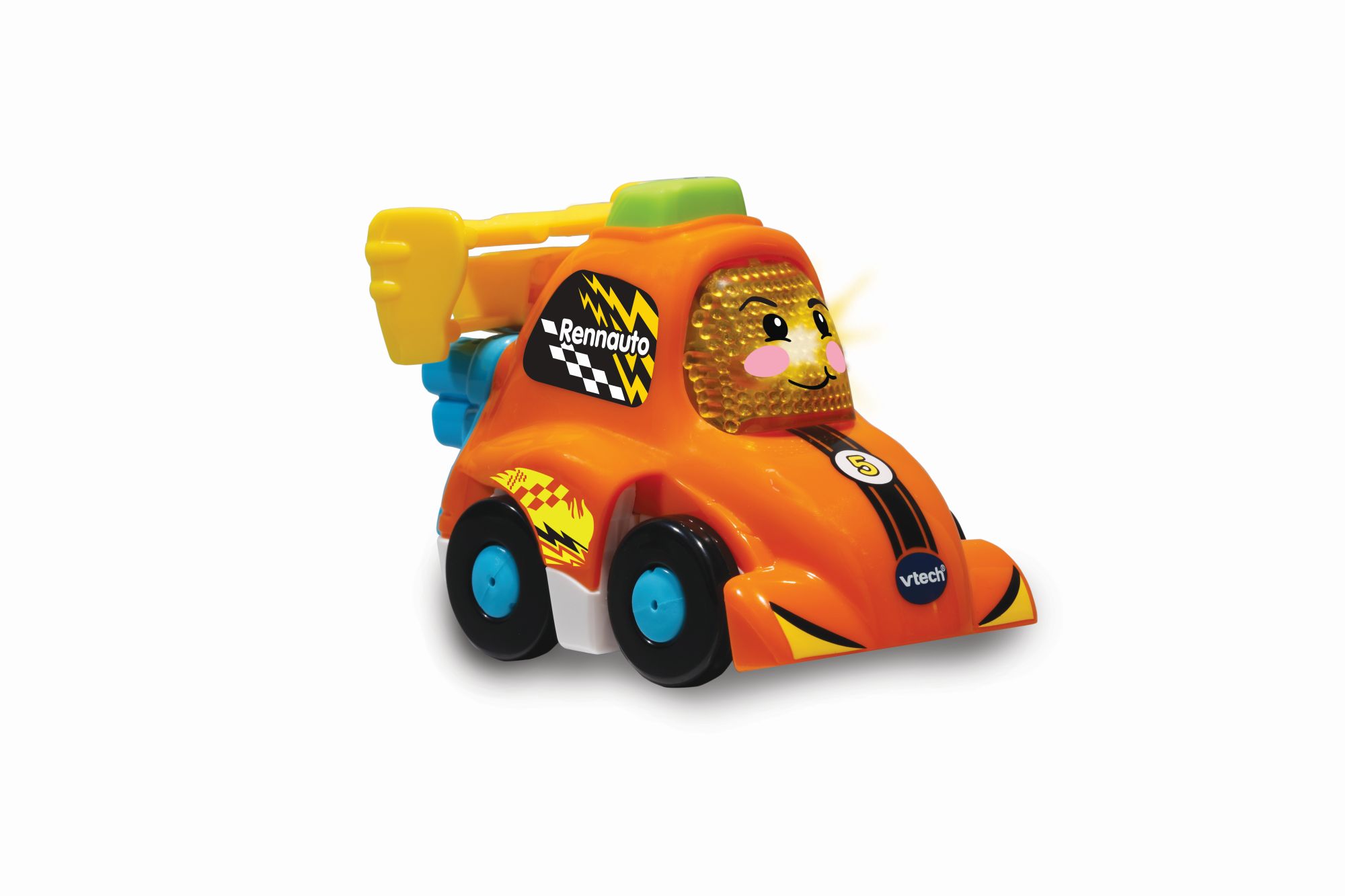 VTech Tut Tut Baby Flitzer Actionrampe 3-in-1 mit Sprungrampe, Startturm, Rennauto mit Spoiler-Taste, 2 magischen Sensoren, 3 Singlieder & 6 Kindermelodien, kindersicheres Batteriefach, ab 1 Jahr,