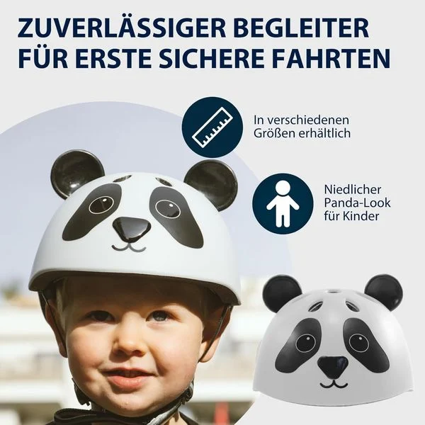 Kinderhelm Pandy, schwarz-weiß, Gr. 44-47