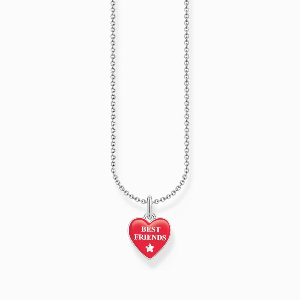 Thomas, Sabo, Kette, Mit, Anhänger, Best-Fr, Länge, 45, Cm, Rot, Silber, KE2237-007-10-L45V, Zubehor, Schmuck, Halskette