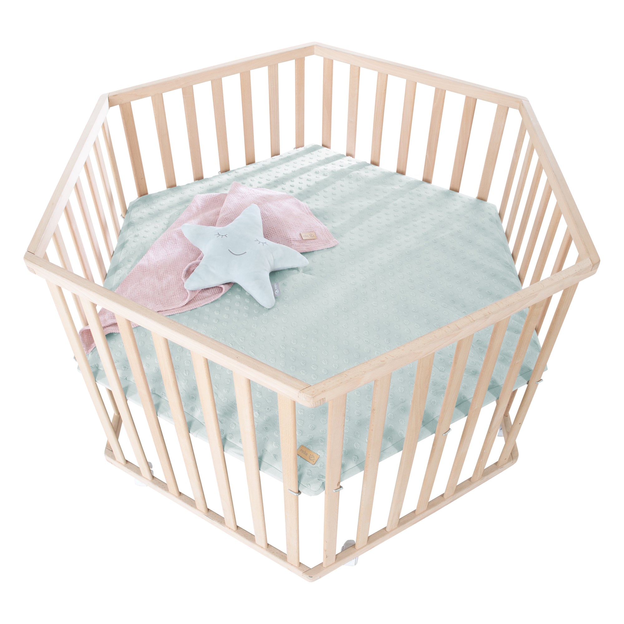 Roba 0232NAG240 Laufgitter 6-eckig Lil Planet grün Bio Buche natur - Produktbild 3