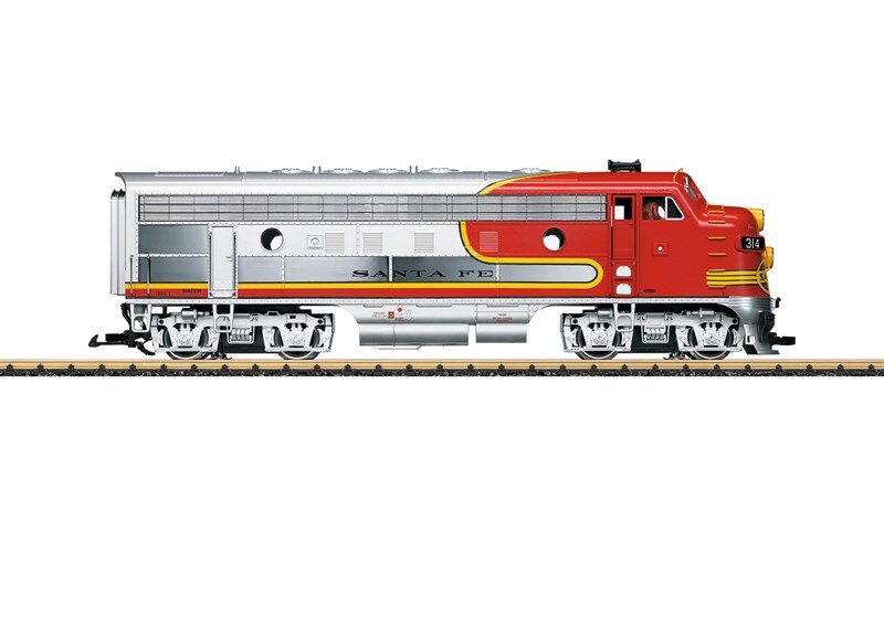 LGB_L20583_Diesellokomotive_F7_A-Unit_von_EMD_der_SF, Lokomotive, Eisenbahn, Zug, Transport, Fahrzeug