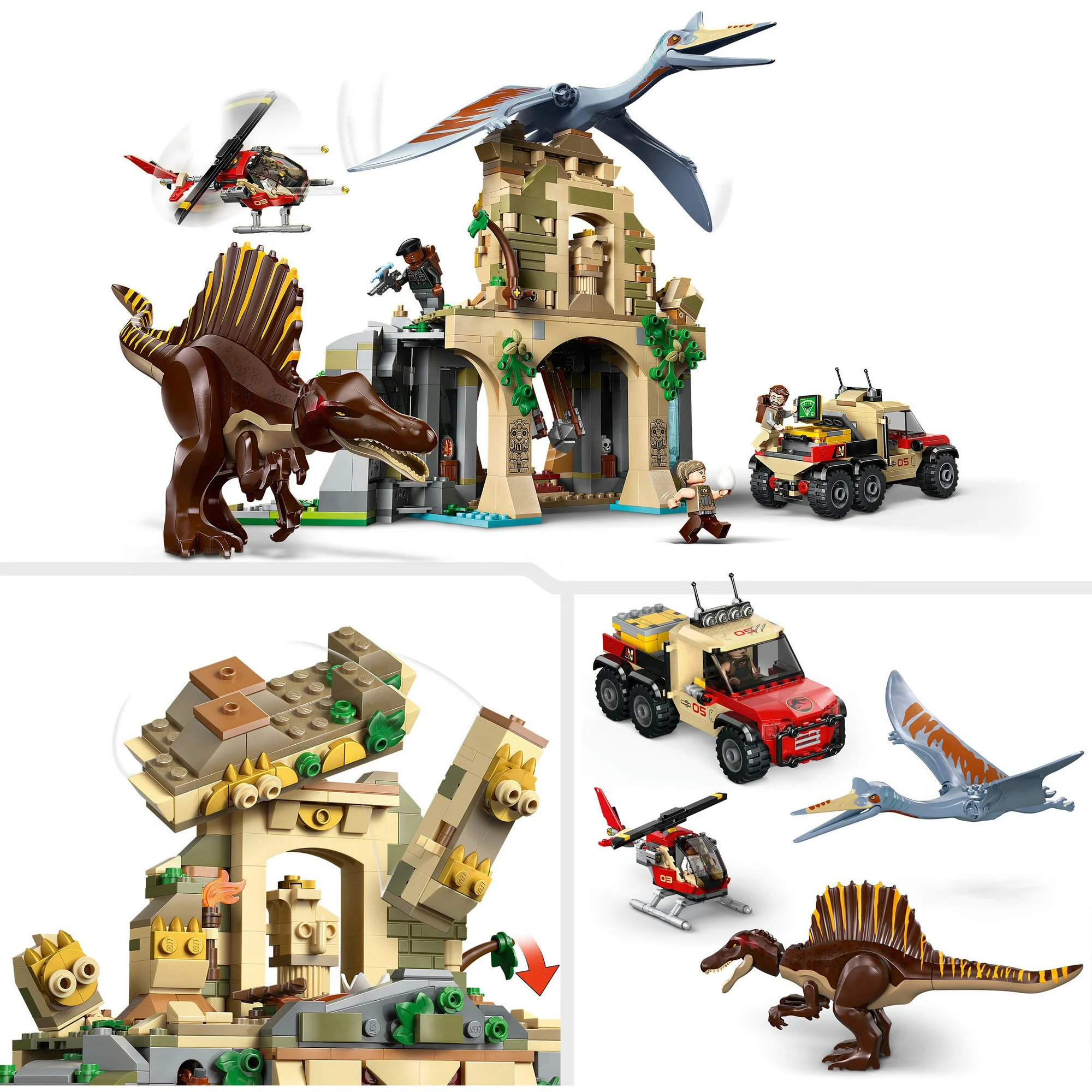 LEGO® Jurassic World™ Spinosaurier & Quetzalcoatlus: Hubschrauber-Einsatz 76976