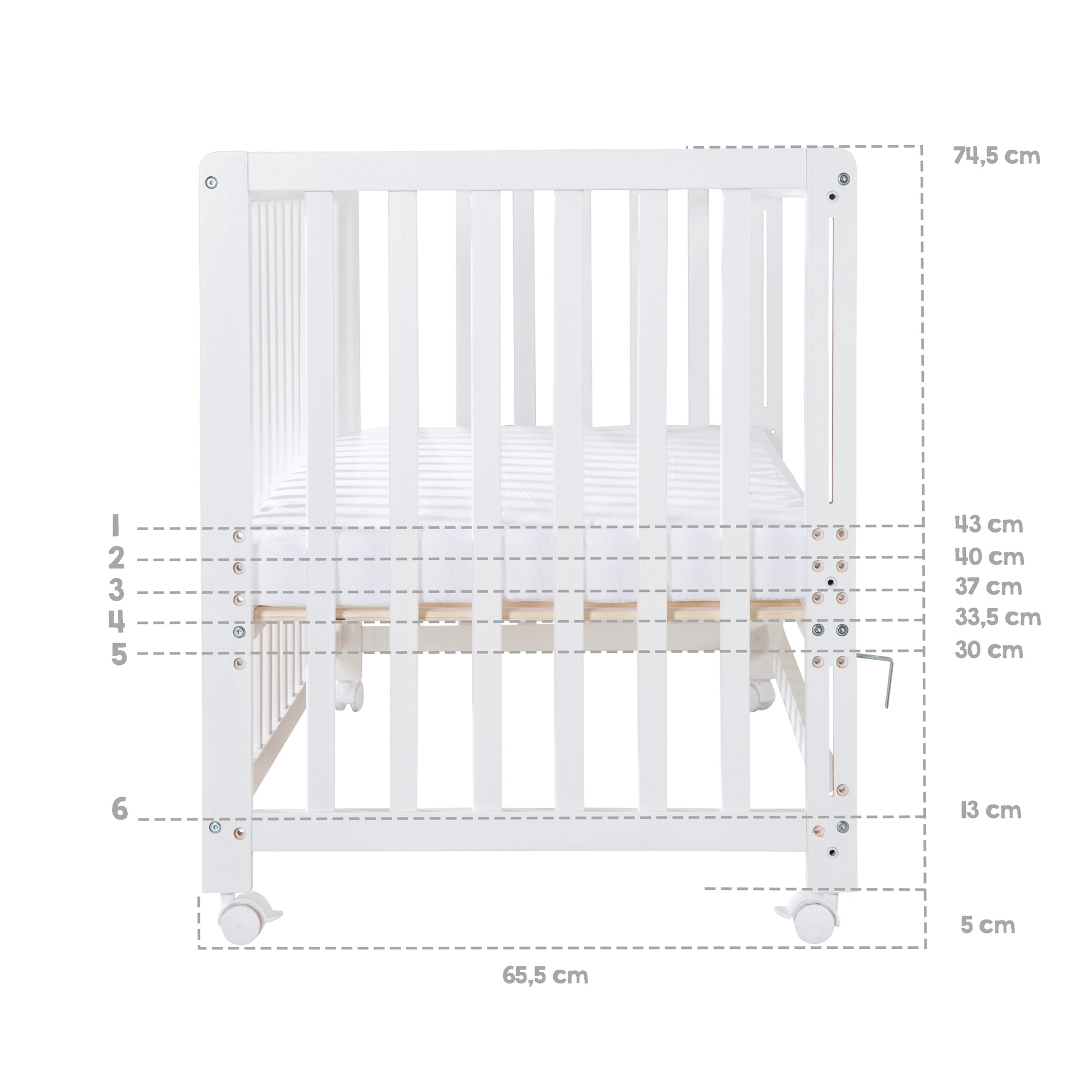 Roba 162003NLV145M Room Bed, 60x120 cm Jumbo twins grau natur lackiert - Produktbild 9