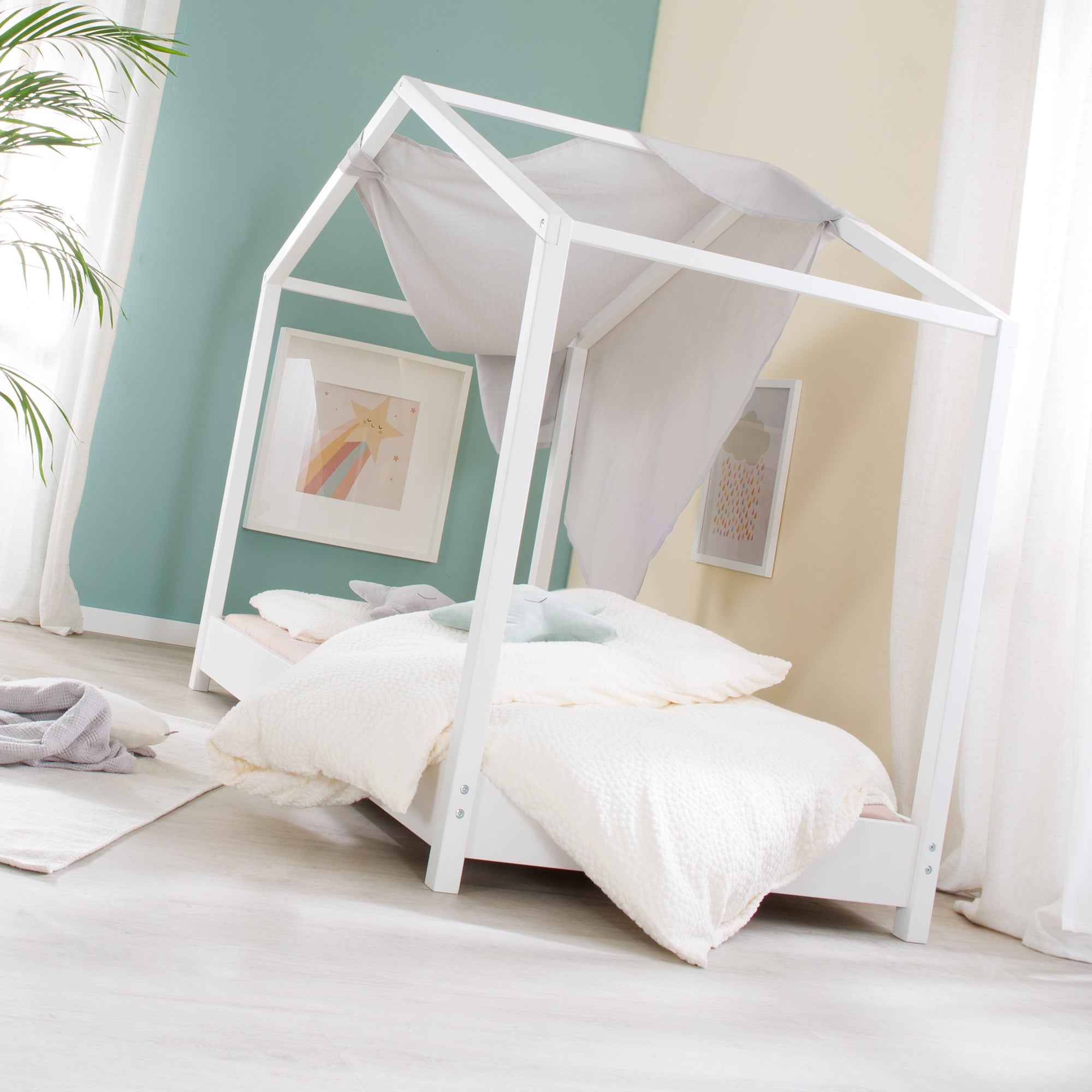 Roba 207024WE Bodenbett Komplettset 70x140 cm weiß – Hausbetten - Produktbild 6