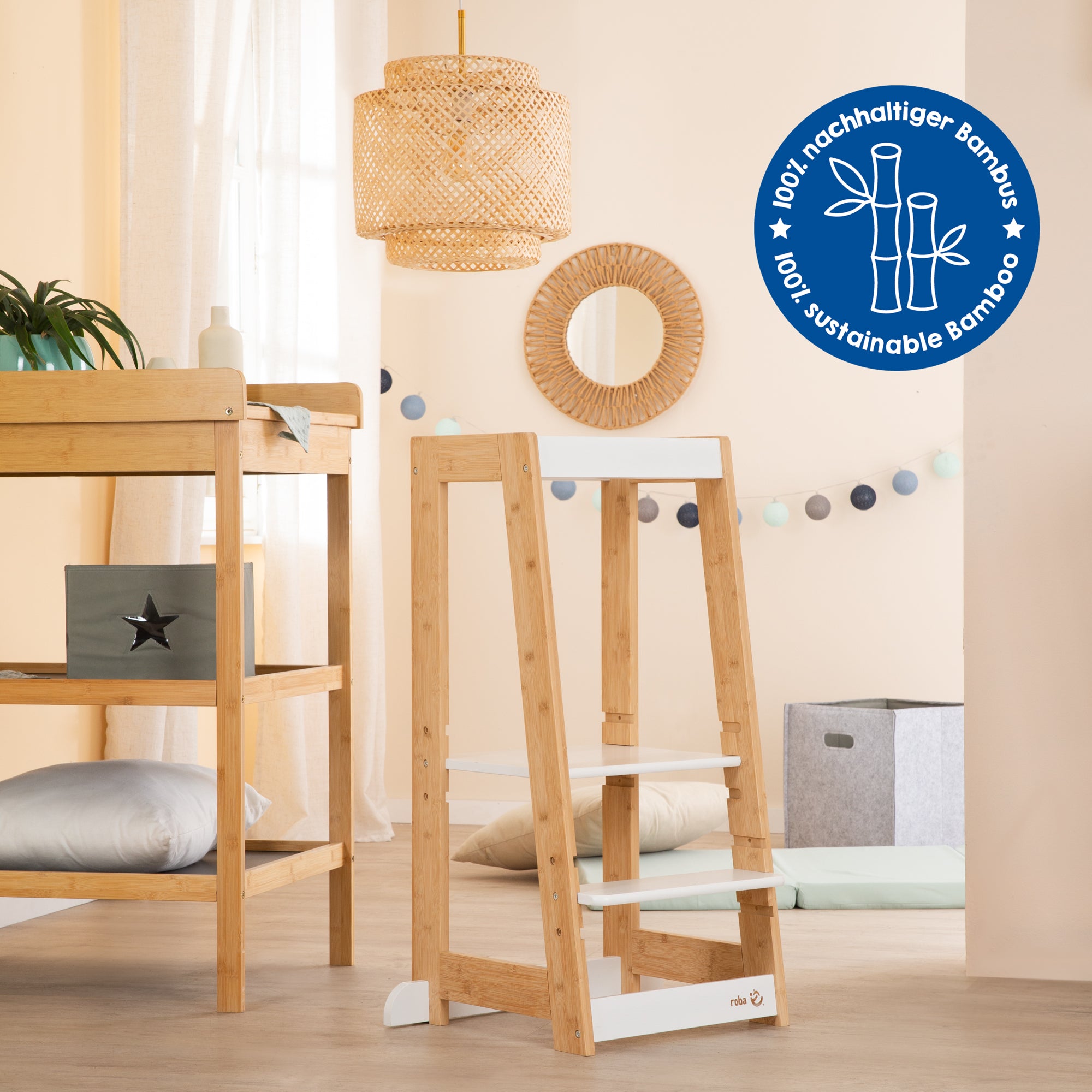 Roba 440113WEB Lernturm weiß/bambus – Motorik & Lernen - Produktbild 8