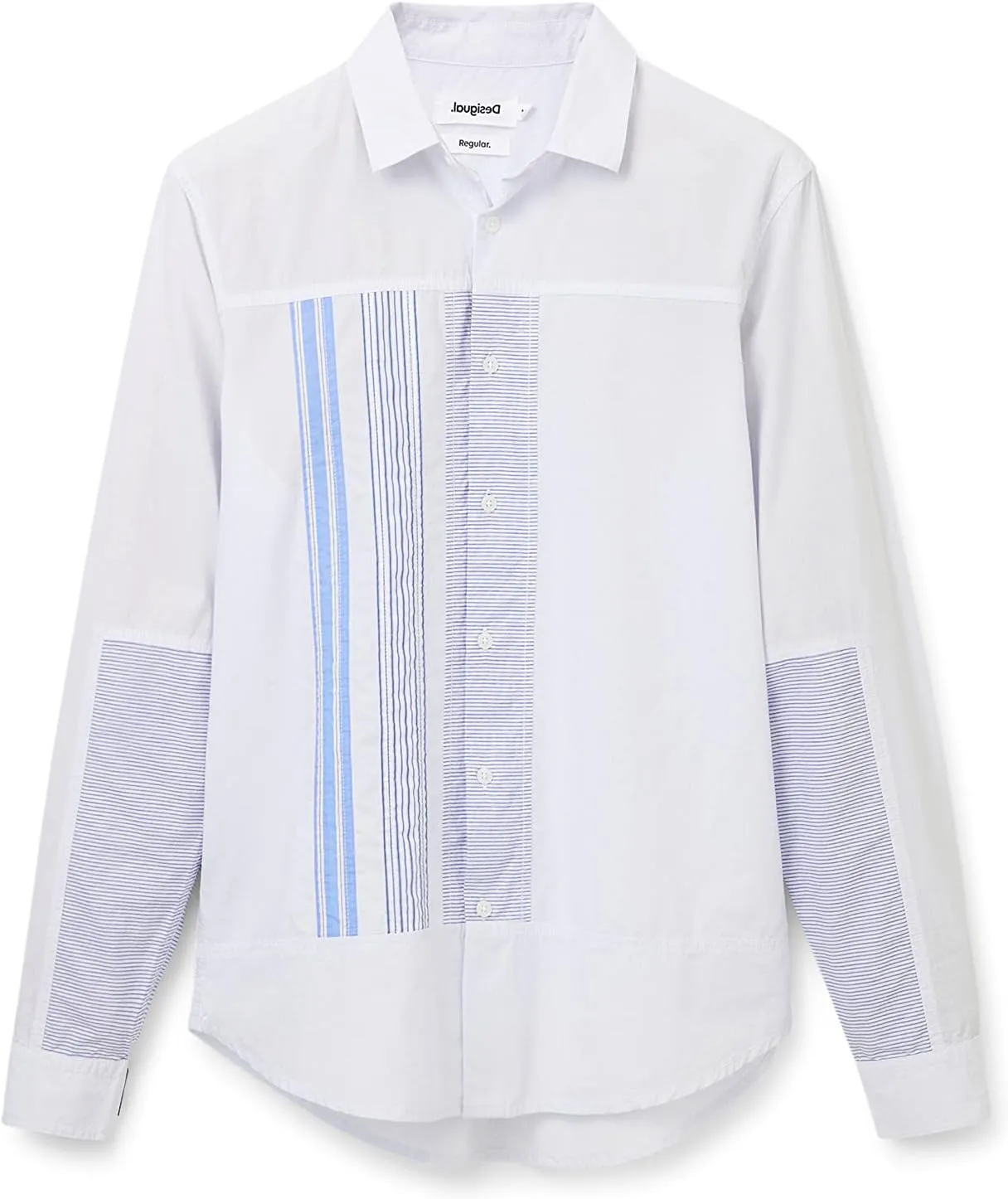 Desigual Herren Hemd - Weiß, Blau gestreift 22WMCW135004 GR. M