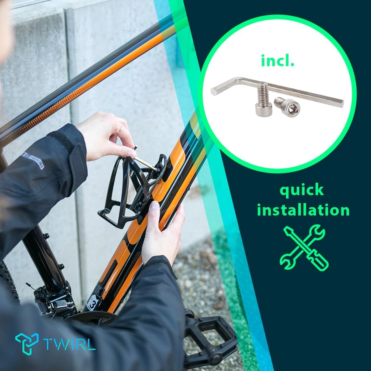 TWIRL 340706 – Trinkflaschenhalter Air Claw Schwarz