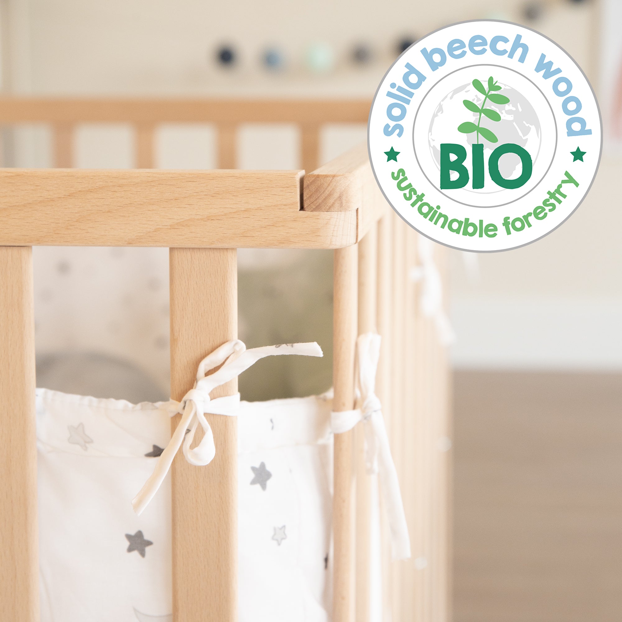 Roba 0241NAV235 Laufgitter 100x75 Sternenzauber grau Bio Buche natur - Produktbild 13