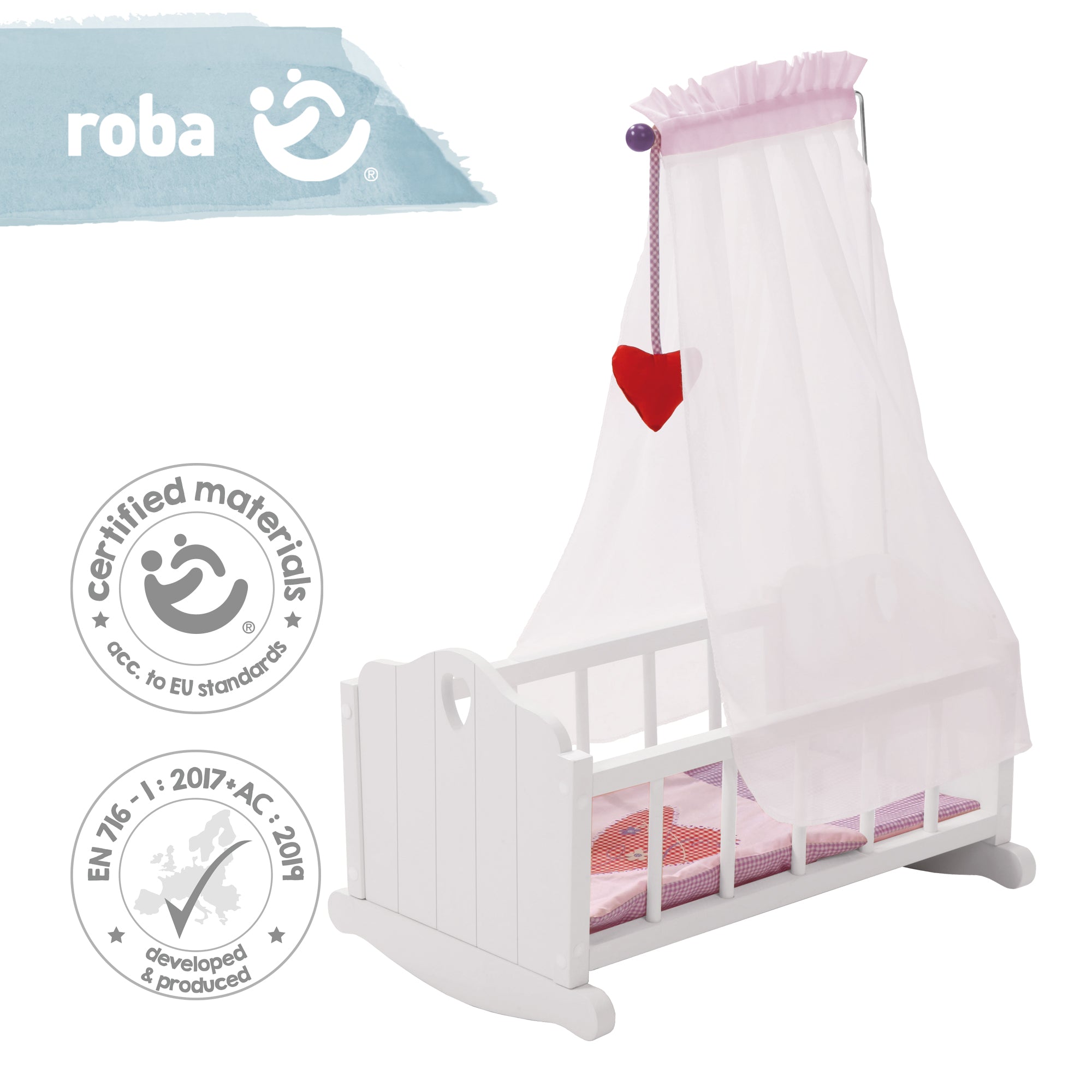Roba 98335 Puppenwiege Fienchen rosa – Puppenmöbel & Häuser - Produktbild 5