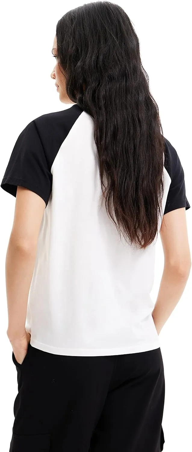 Desigual Damen T-Shirt - Weißes T-Shirt mit Hamsa-Print 22WWTKK22000 GR. XXL