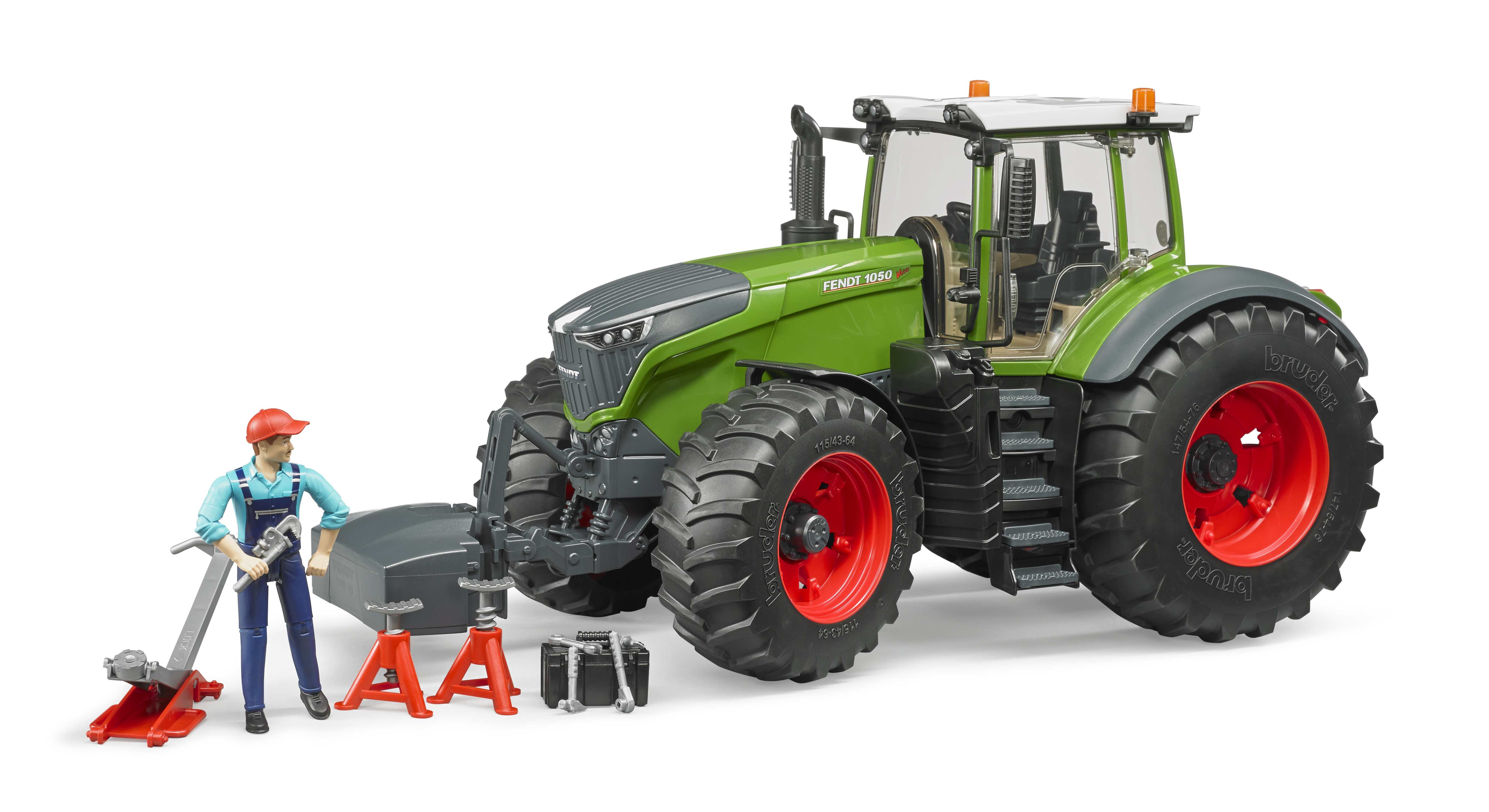 BRUDER 04041 - Fendt 1050 Vario mit Mechaniker und Werkstattausstattung