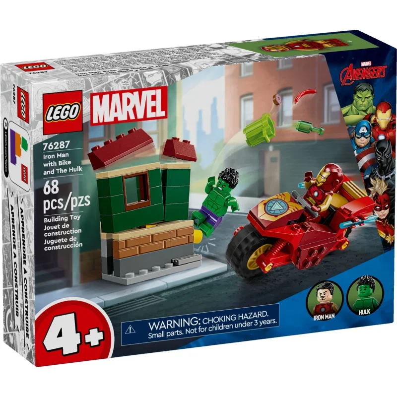 LEGO®, 76287, Marvel, Super, Heroes, -, Iron, Man, mit, Bike, und, der, Hulk