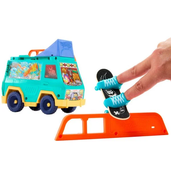 Hot Wheels Skate Tony Hawk Skatervan-Spielset mit exklusivem Fingerboard und abnehmbaren Skateschuhen Hot Wheels Skate Tony Hawk Skatervan-Spielset mit exklusivem Fingerboard und abnehmbaren Skateschuhen