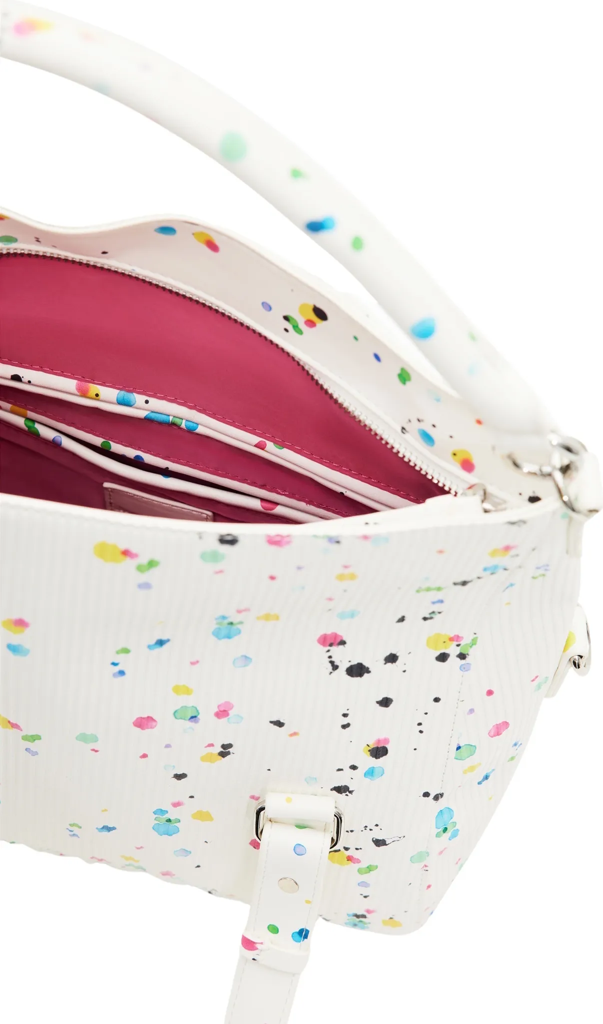 Desigual Damen „Fantastic“ - Weiß mit Farbspritz-Design 22WAXPB6 Handtasche