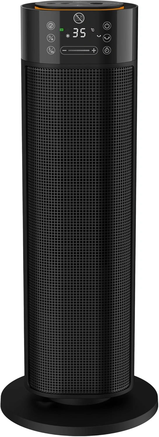 FAKIR Premium HT 1000 Tower Heizlüfter – 2000 W Heizleistung mit Luftbefeuchter, Fernbedienung, Schwarz