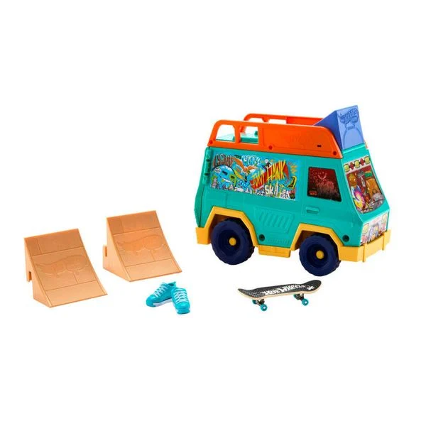 Hot Wheels Skate Tony Hawk Skatervan-Spielset mit exklusivem Fingerboard und abnehmbaren Skateschuhen Hot Wheels Skate Tony Hawk Skatervan-Spielset mit exklusivem Fingerboard und abnehmbaren Skateschuhen