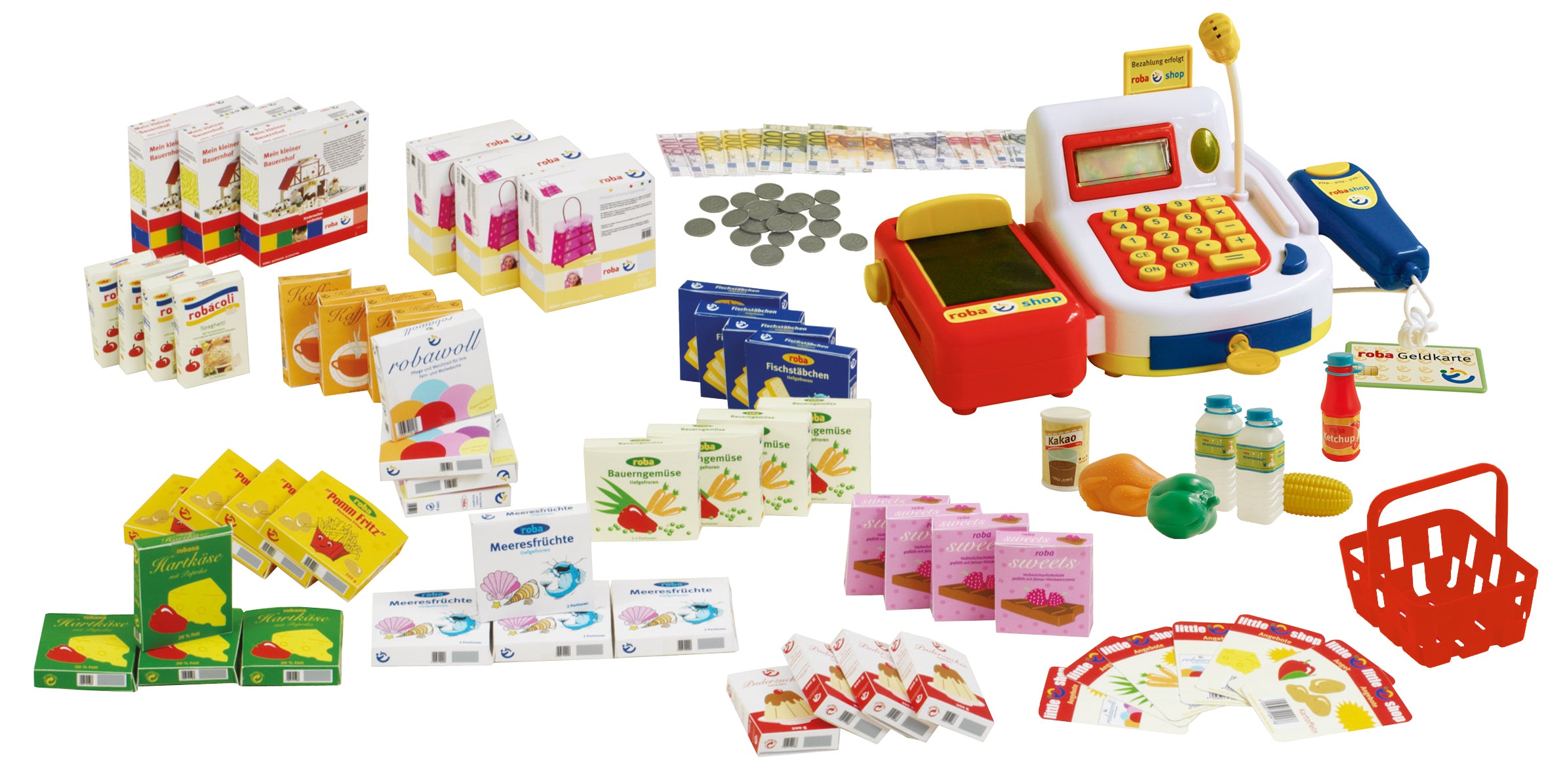 Roba 92802ZU Verkaufsstand mit Zubehör natur lackiert – Rollenspiel - natur lackiert - Rollenspiel - Produktbild 1