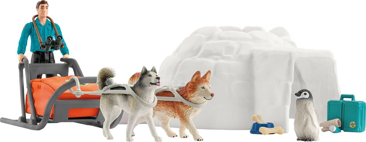 schleich Wild Life 42558 Antarktis Expedition Draußen, Person, Natur, Pinguin, Hund