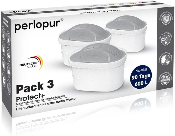 PEARLCO 262039 Protect+ Unimax Filterkartuschen – 3er Pack – für sehr hartes Wasser