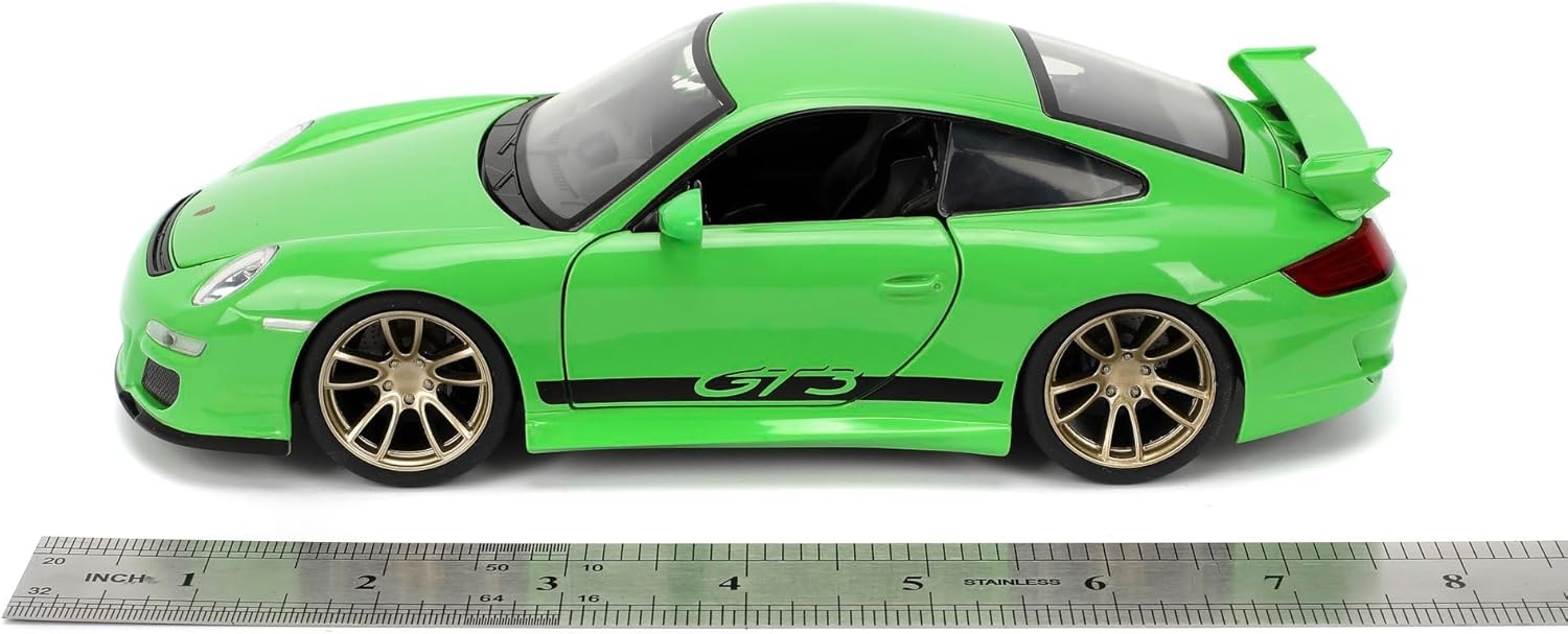 Jada 253203092 Fast & Furious 2007 Porsche 911 GT3 - Modellauto 1:24 Sprach, Rad, Leichtmetallrad, Reifen, Coupé