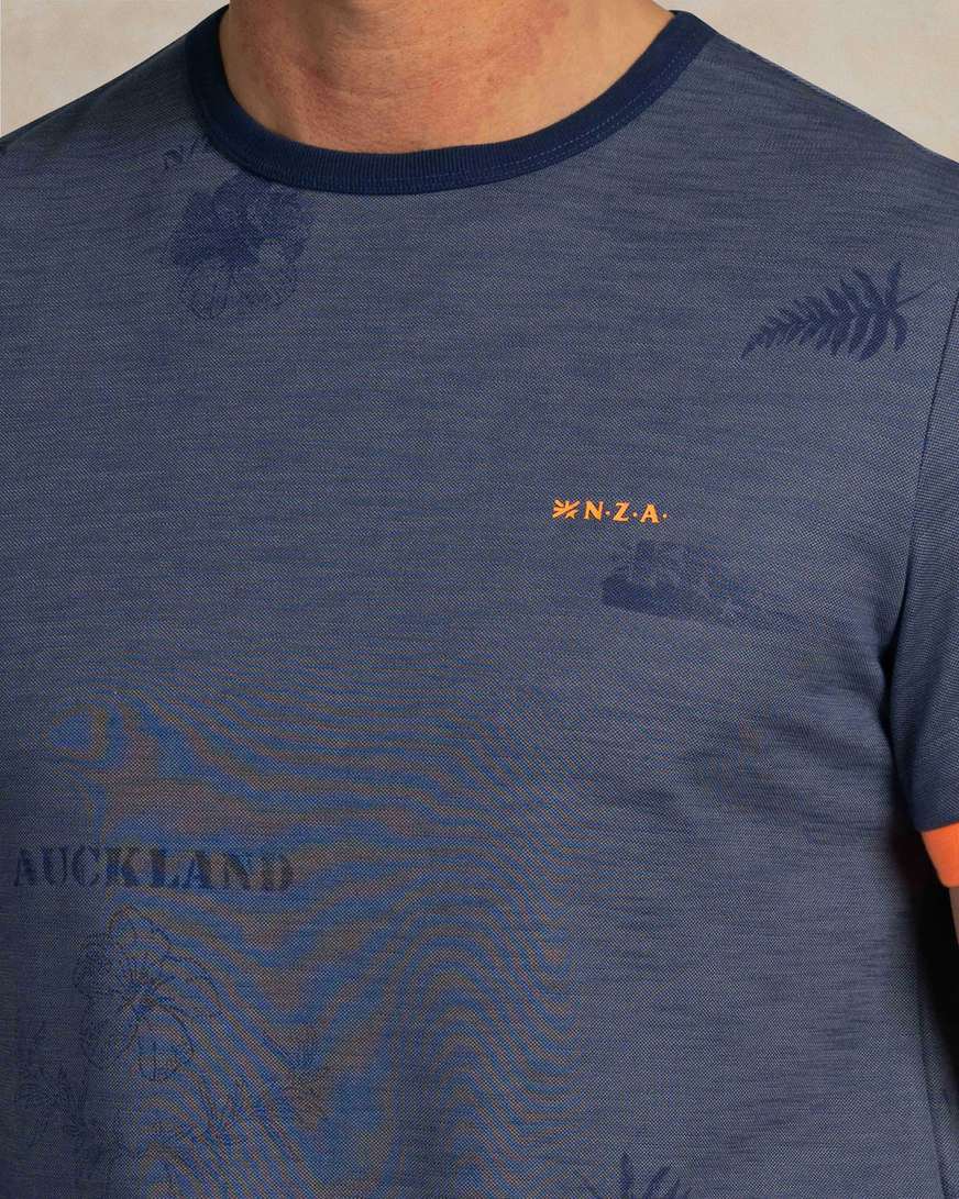 NZA 26CN741NS T-Shirt - Blau / Farn-print - Bild 4