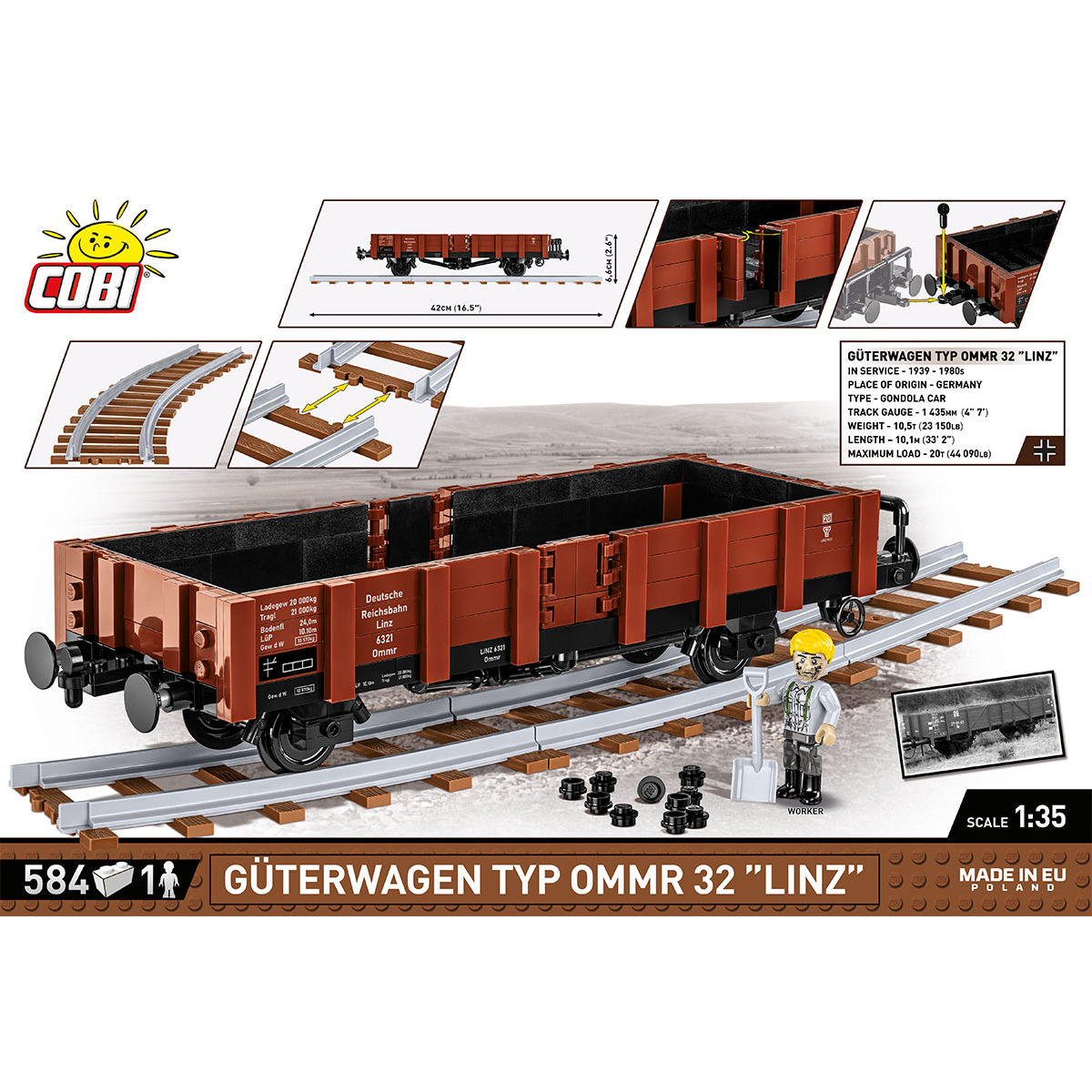 COBI 6285 - Güterwagen TYP OMMR 32 ''linz'' SCALE 1: - Bild 4
