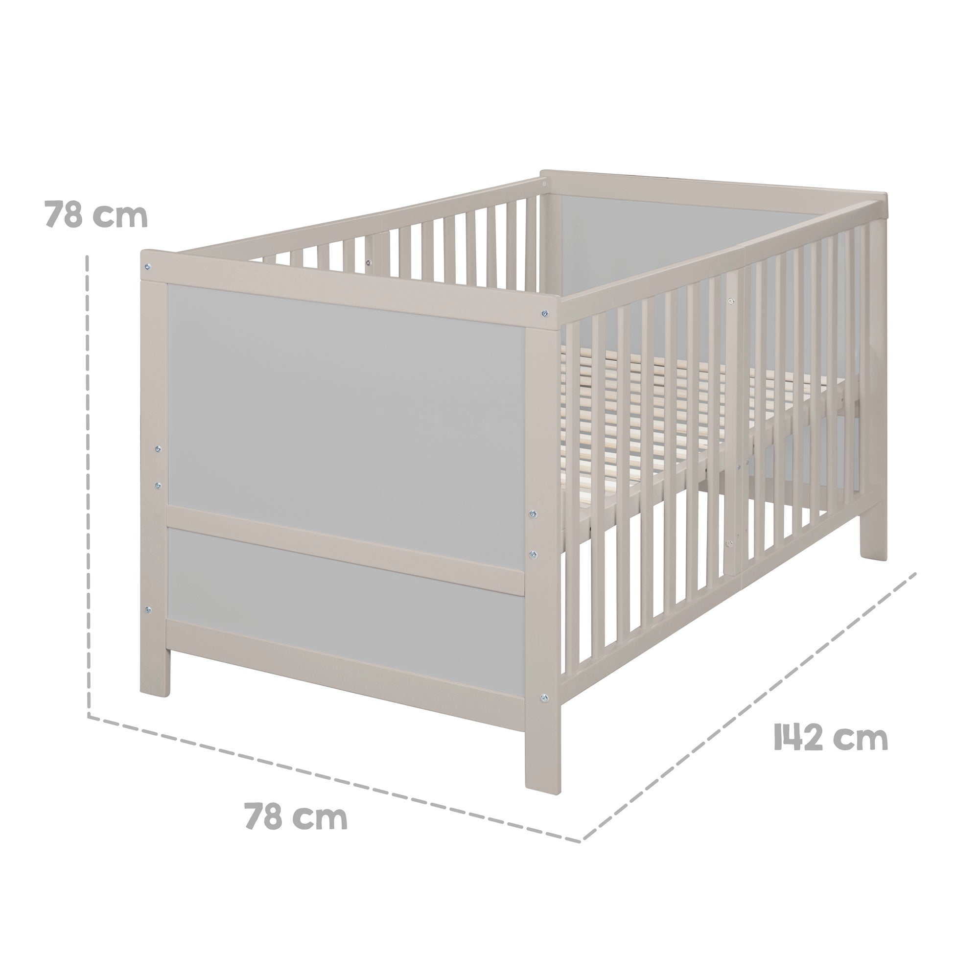 Roba 0194NG Kombi-Kinderbett 70x140 cm natur-grau – Komplettbettsets & Einzelbetten - Produktbild 7