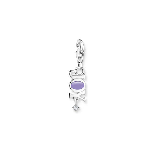 Thomas Sabo Anhänger Charm-Club 925 Sterling Silber Kaltemail Zirkonia Violett Charmista Charms 2008-041-13 Thomas, Sabo, Anhänger, Charm-Club, 925, Sterling, Silber, Kaltemail, Zirkonia, Violett, Charmista, Charms, 2008-041-13, Zubehor, Ohrring, Schmuck