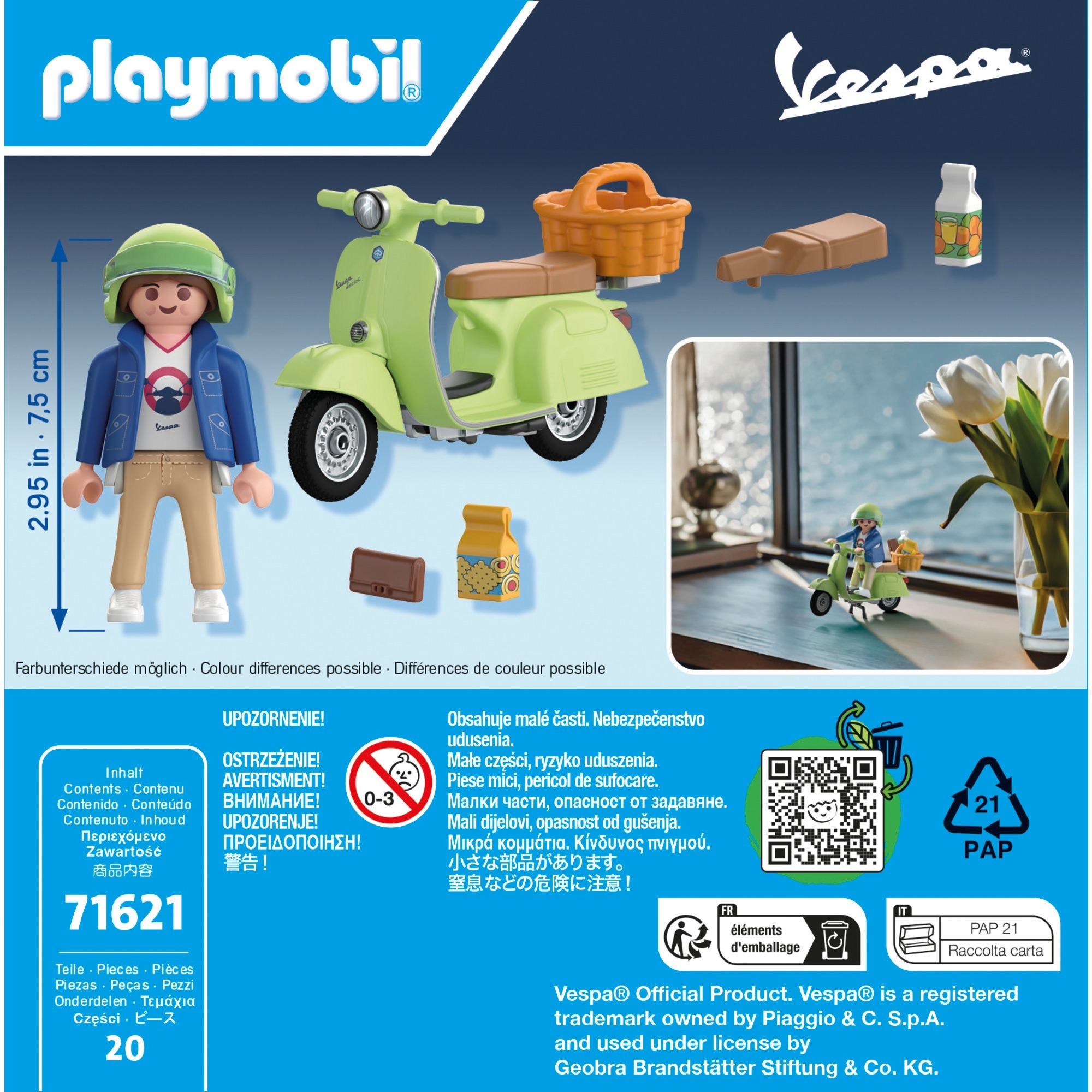 PLAYMOBIL 71621 1969 Vespa 150 Sprint Veloce, Hellgrün