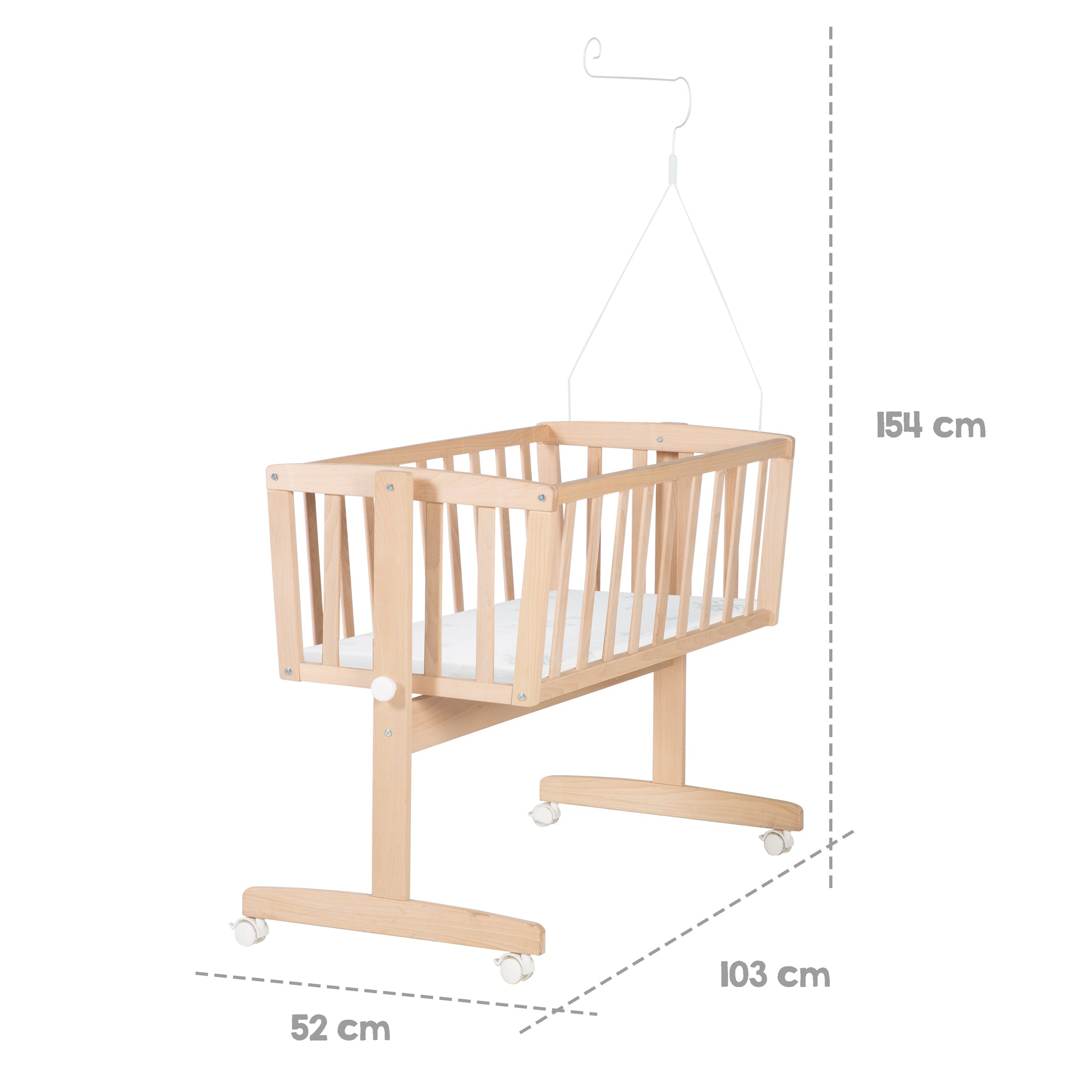 Roba 8955NAV235 Komplettwiegenset Sternenzauber grau Bio Buche natur - Produktbild 3