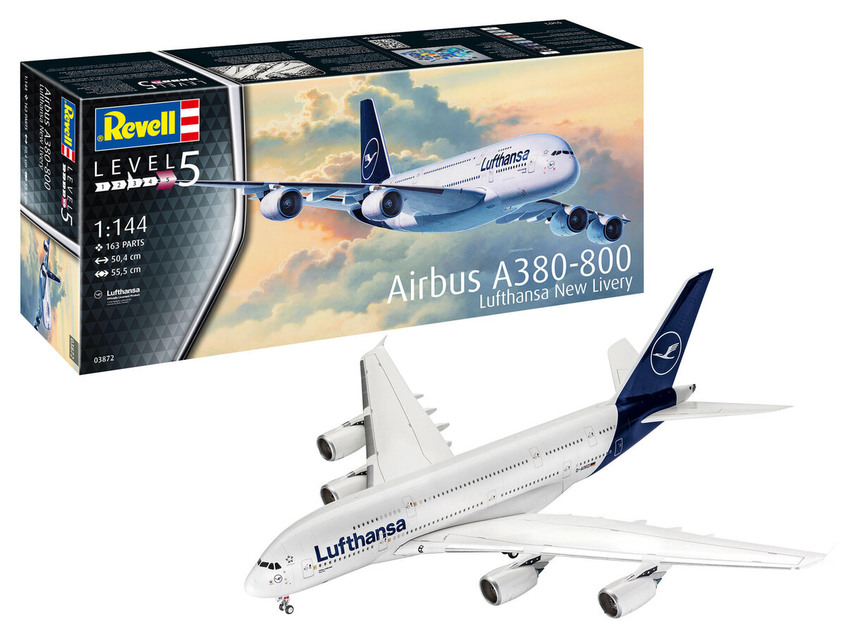Revell 3872 Airbus A380-800 \Lufthansa\" New Livery Revell Modellbausatz""" Revell, 3872, Airbus, A380-800, \Lufthansa\", New, Livery, Revell, Modellbausatz, Flugzeug, Verkehrsflugzeug, Fahrzeug, Flug"""