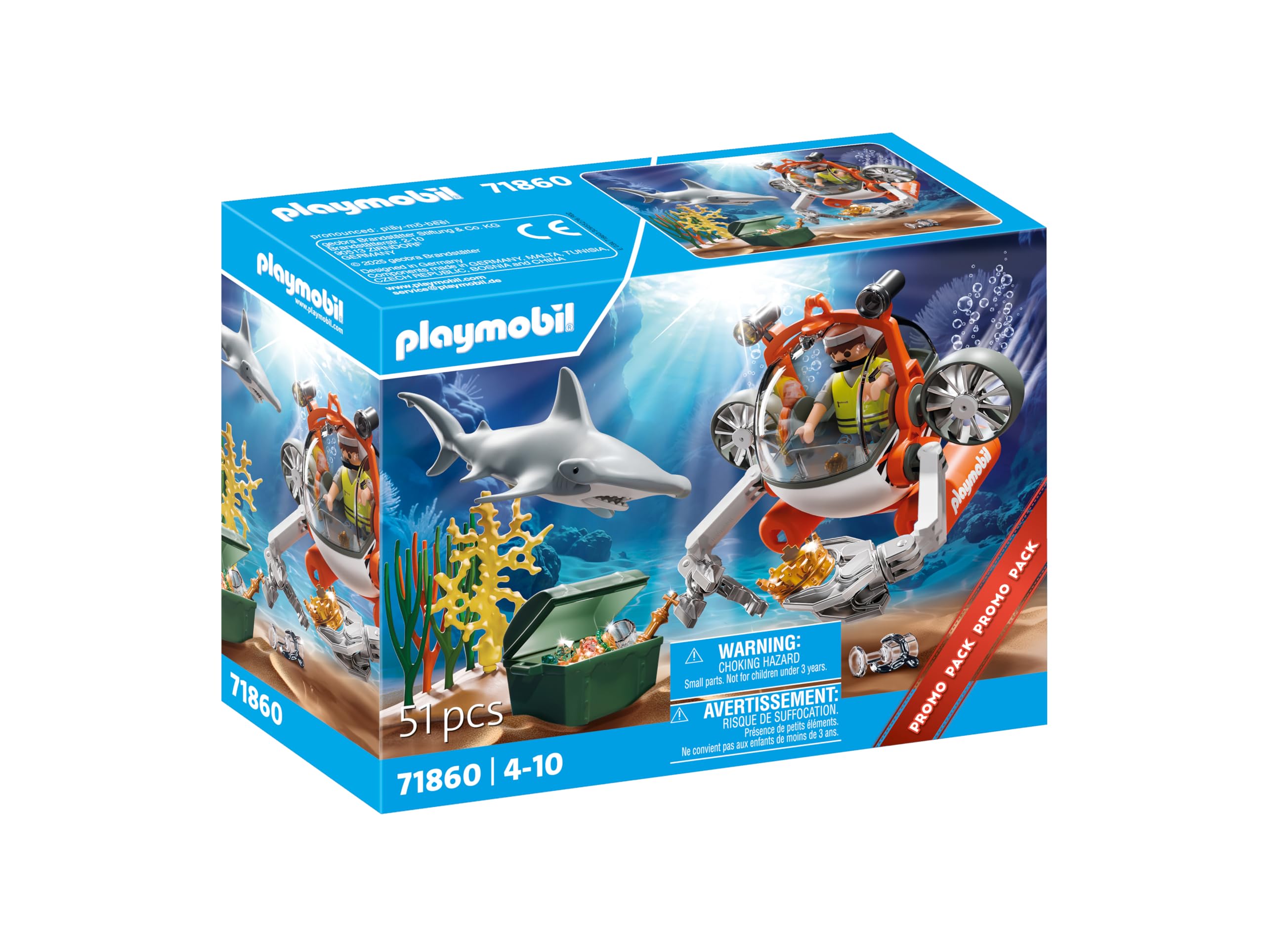 PLAYMOBIL 71860 Schatzsuche mit U-Boot Unterwasser-Abenteuer für Kinder