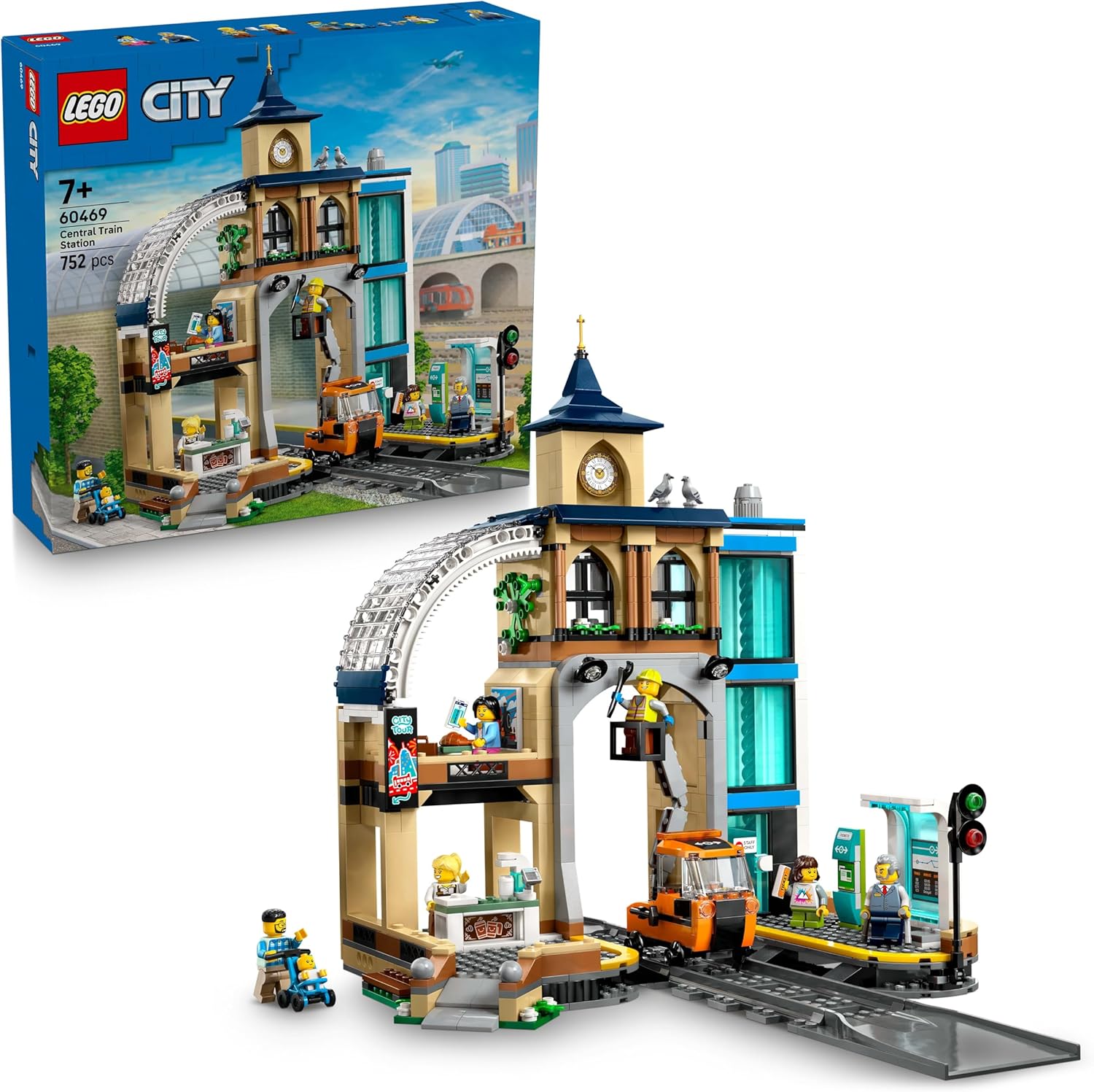 LEGO® City 60469 Hauptbahnhof – Verpackung, Zubehör und Details sichtbar