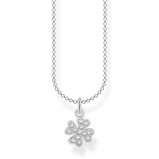 Thomas, Sabo, Kette, Kleeblatt, Pave, Silber, Länge, 45, Cm, Ke2036-051-14, Zubehor, Schmuck, Halskette, Diamant, Anhänger