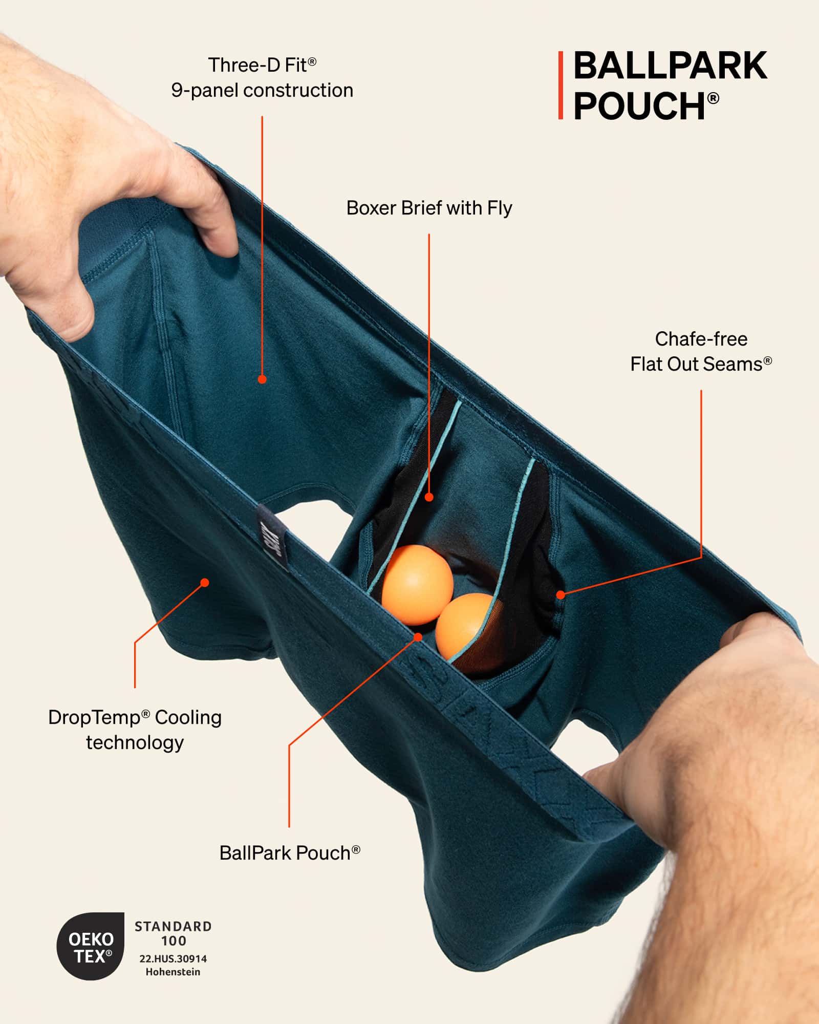 SAXX Boxershort DropTemp Cooling Cotton - Blau / Weiss - Bild 3