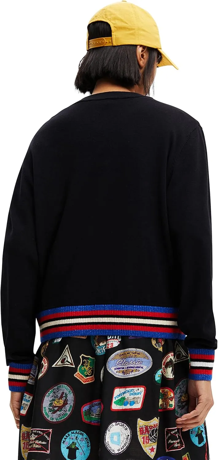 Desigual Damen Pullover - Strickpullover mit Glitzerdetails 22WWJF152000 GR. XXL