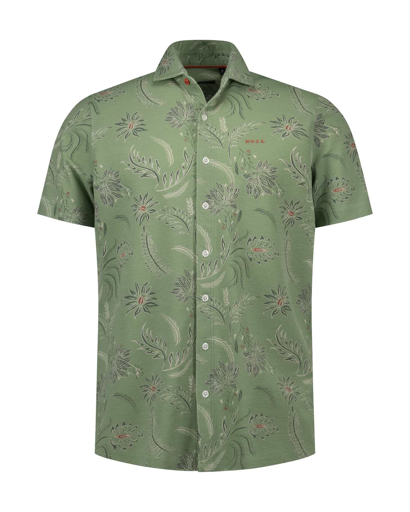 NZA 26CN588SMG Hemd - Kurzarm / Grün / Blumen