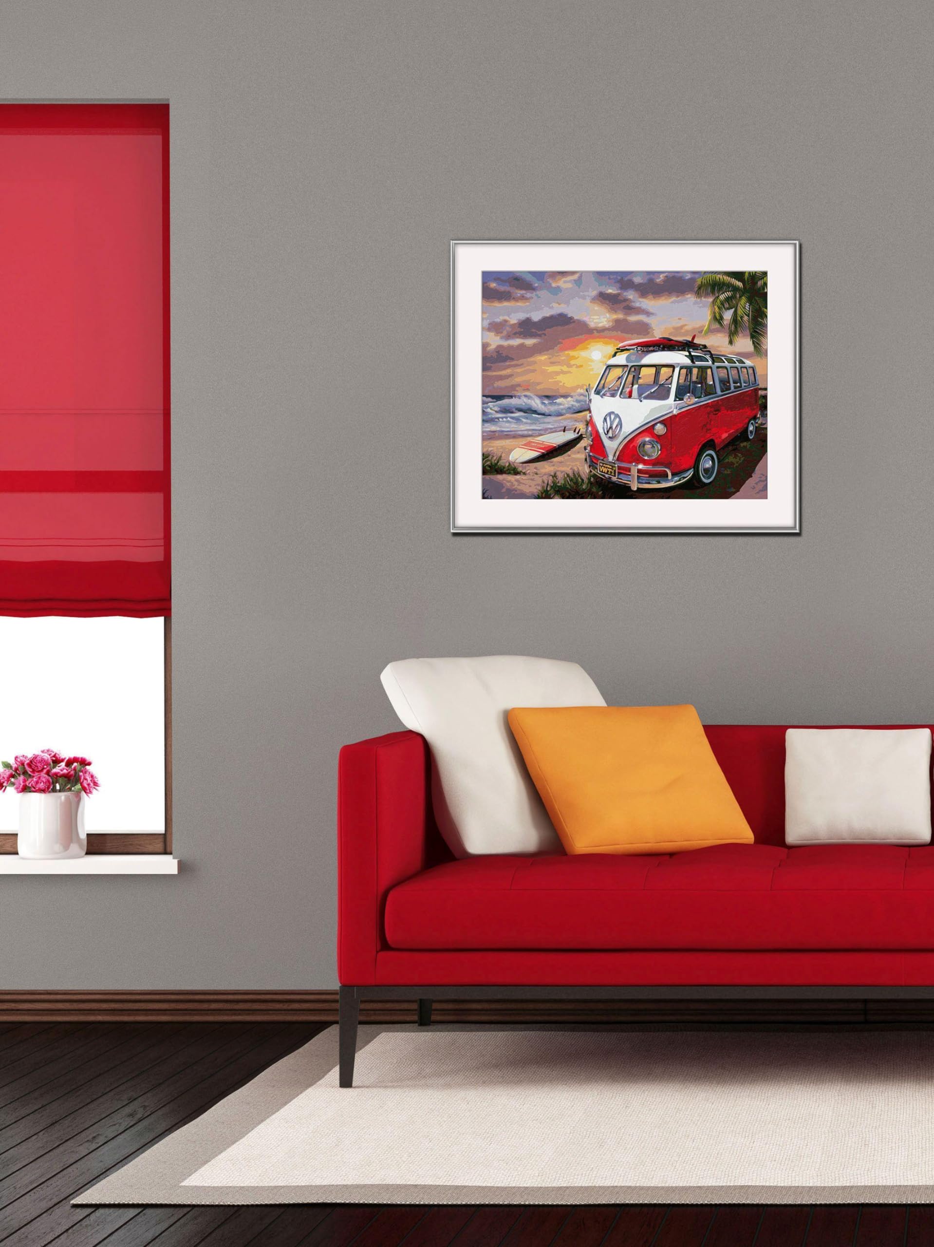 Schipper Mnz - Volkswagen T1 - Kultauto Als Malset Auf Leinwand 609130861 Dekoration für Zuhause, Couch, Fenster-Schatten, Kissen, Innenarchitektur