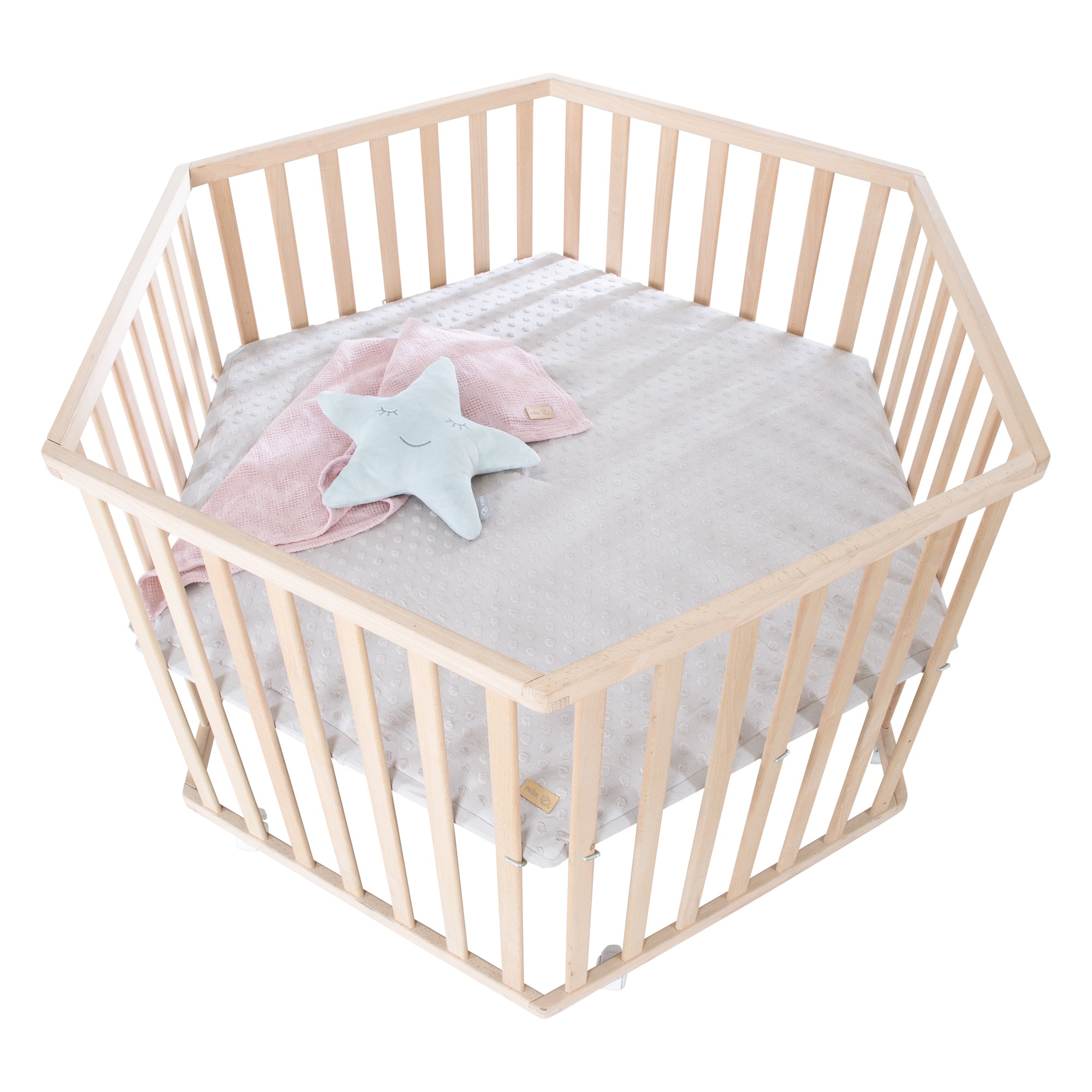 Roba 0232NAG227 Laufgitter 6-eckig Lil Planet grau Bio Buche natur - Produktbild 3