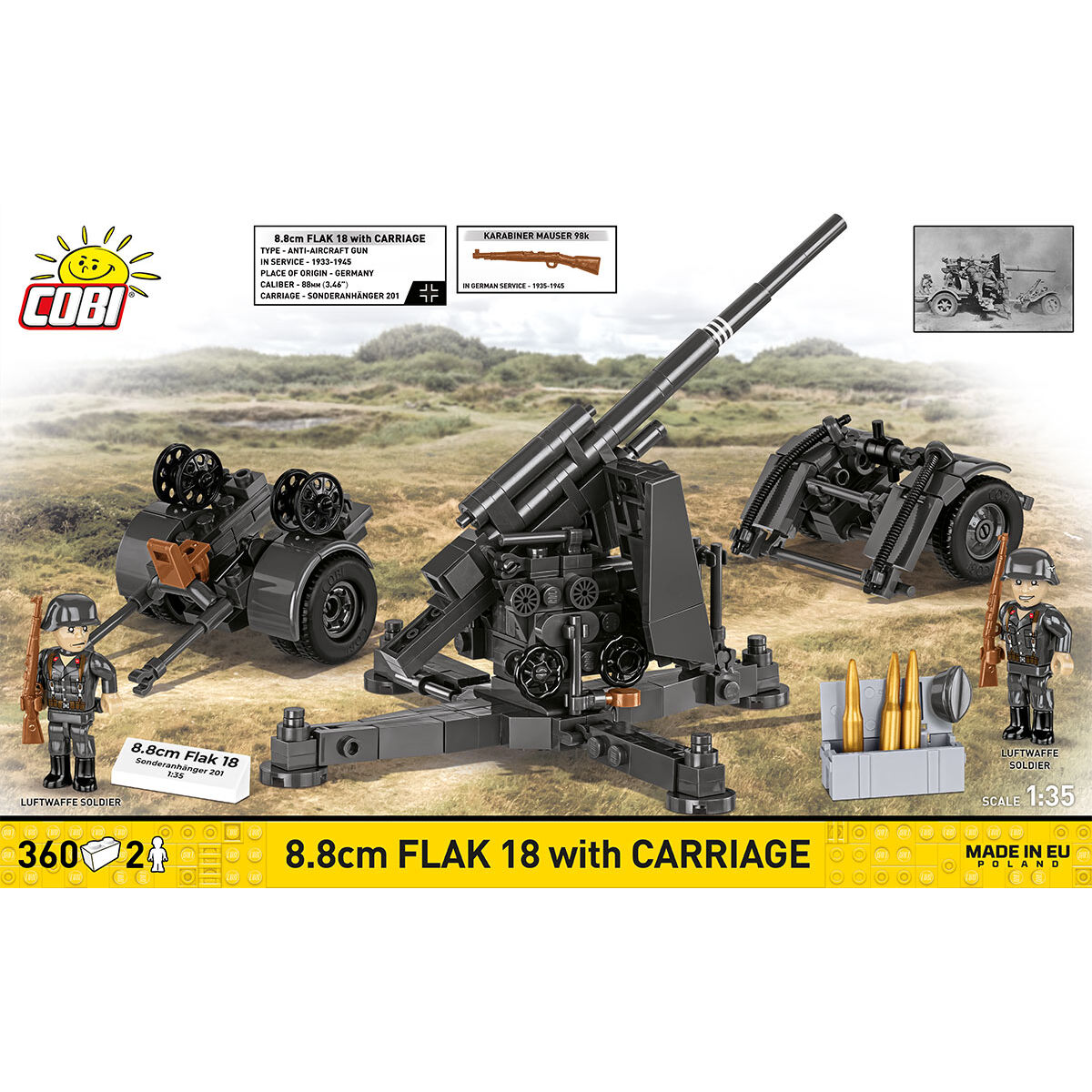 COBI 3140 - 8.8 CM FLAK 18 MIT Lafette - Bild 4