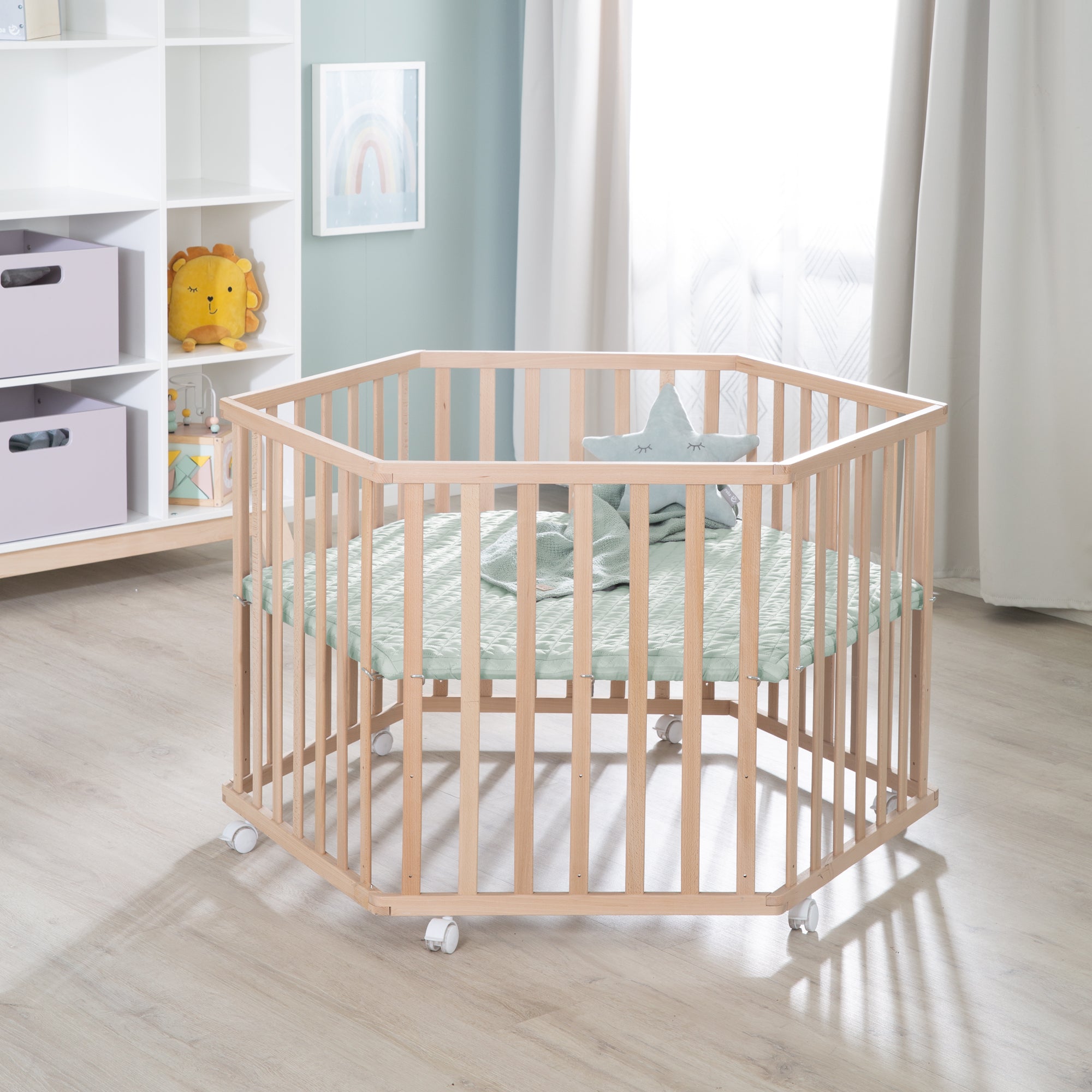 Roba 0232NAV241 Laufgitter 6-eckig roba Style grün Bio Buche natur - Produktbild 5