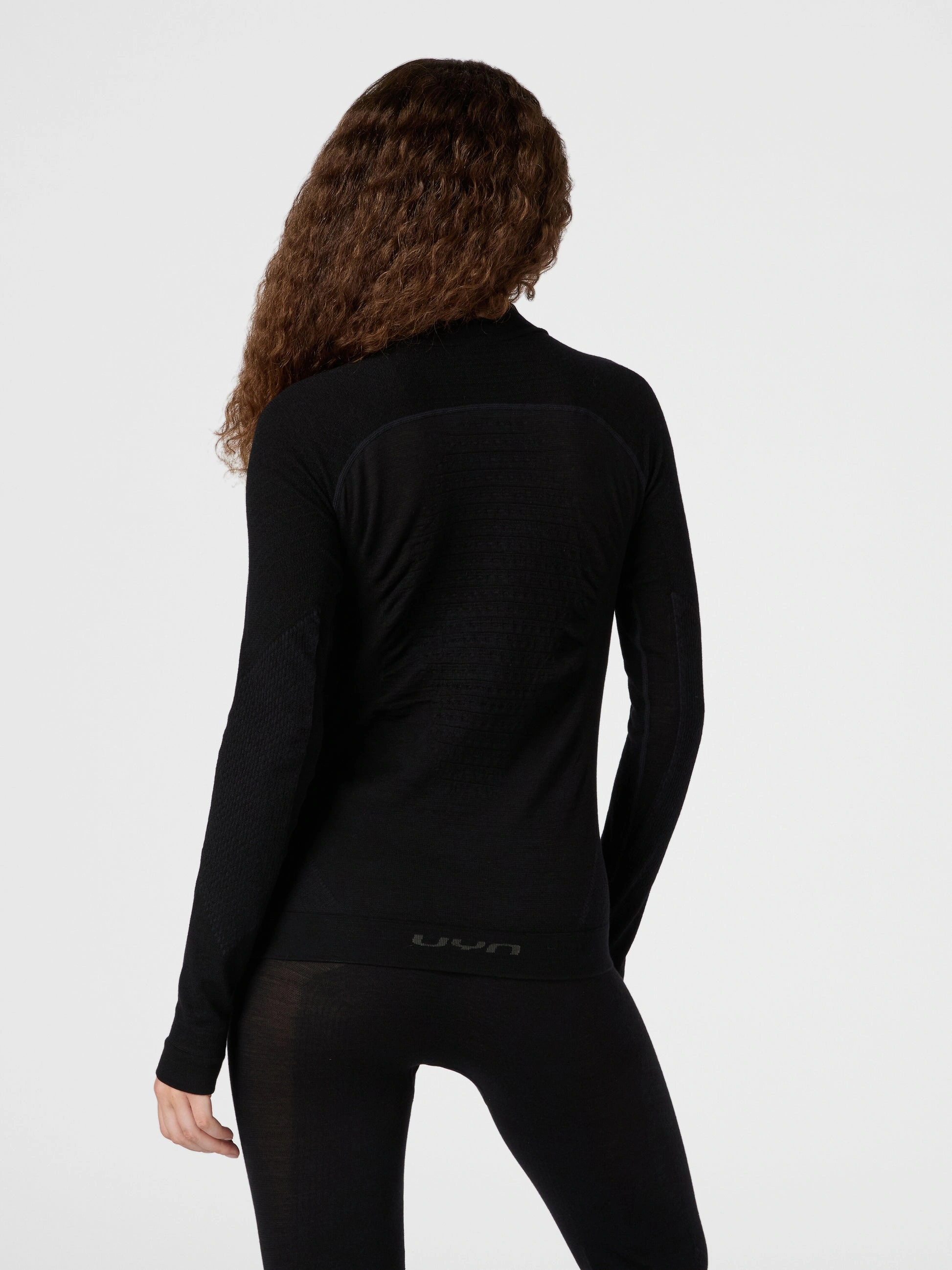 UYN Damen Fusyon Biotech UW Shirt Long_SL Zip Up U100519B000 - Schwarz GR. L/XL