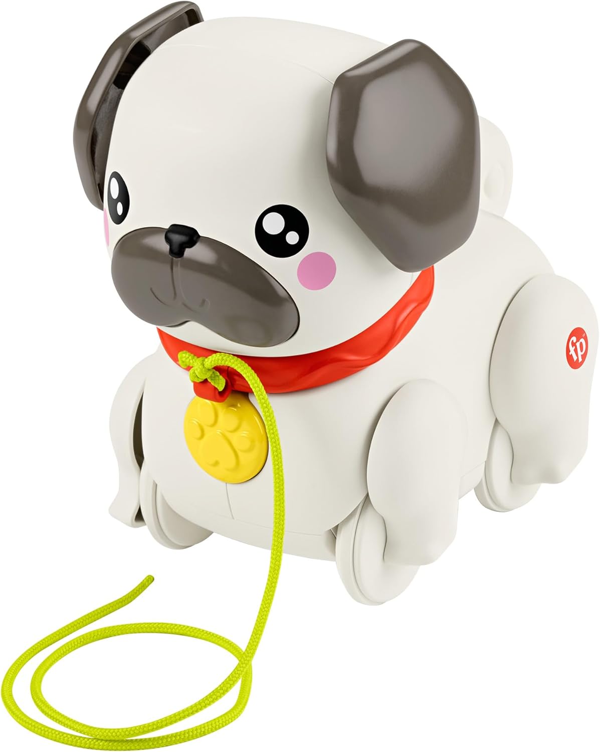 Fisher-Price Spiel & Zieh Mops – Nachziehspielzeug für Kleinkinder (HTW94)