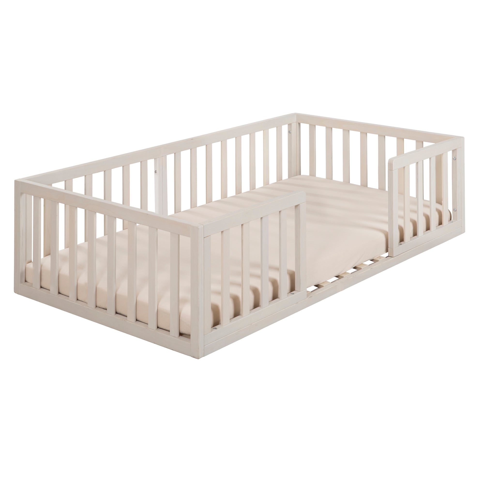 Roba 203200NG1 Montessori-Bodenbett natur-grau – Komplettbettsets & Einzelbetten - natur-grau - Komplettbettsets & Einzelbetten - Produktbild 1